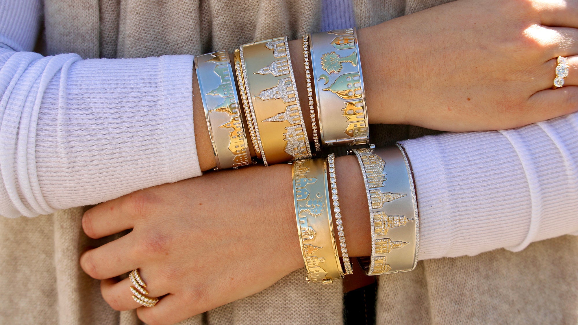Charleston skyline cuffs croghan's jewel box