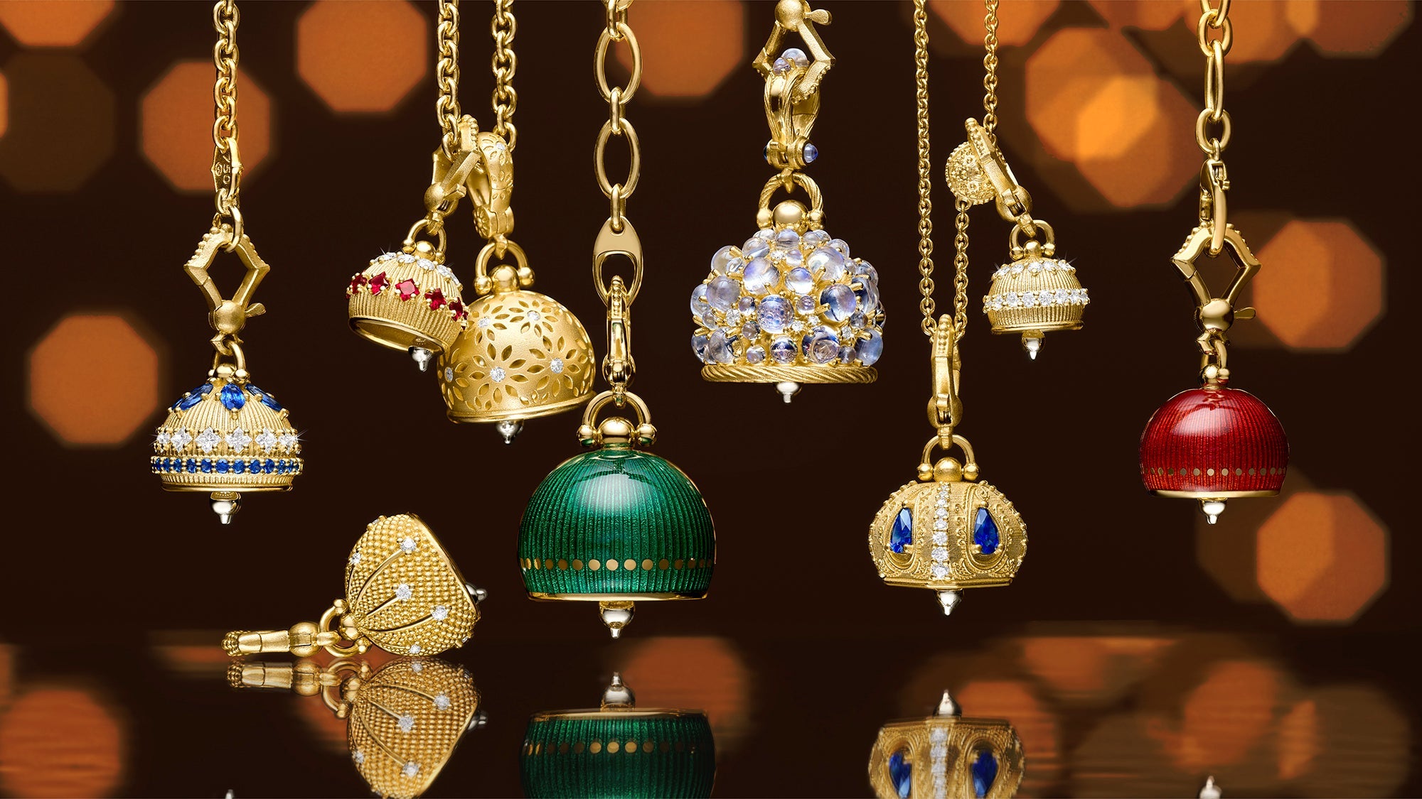 Paul Morelli Meditation Bells styled on chain necklace