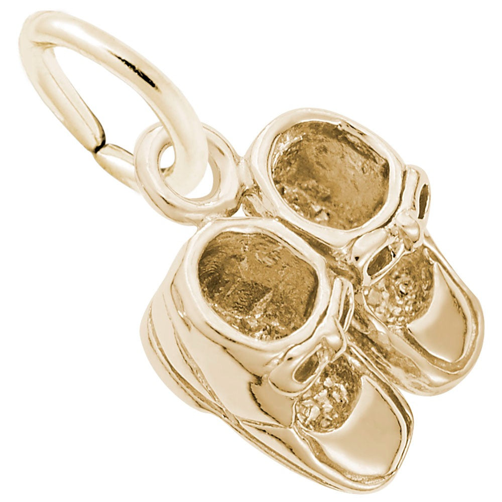 14K Yellow Gold Baby Booties Charm