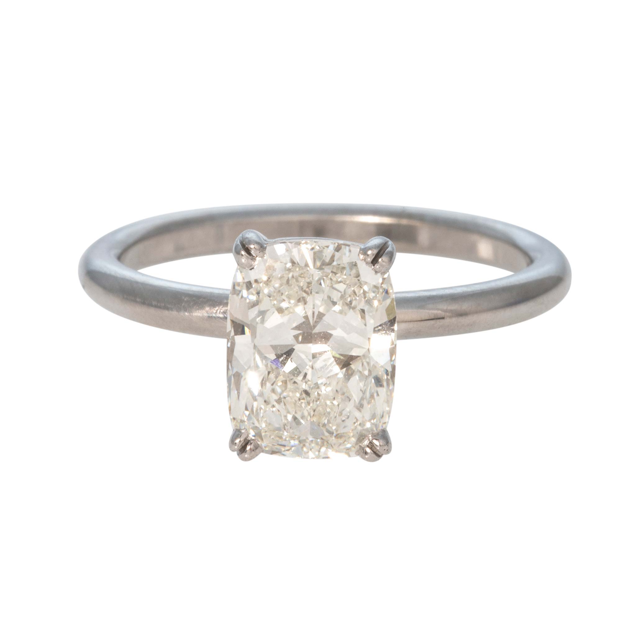 2ct I SI1 Cushion Diamond Solitaire 14K White Gold Engagement Ring