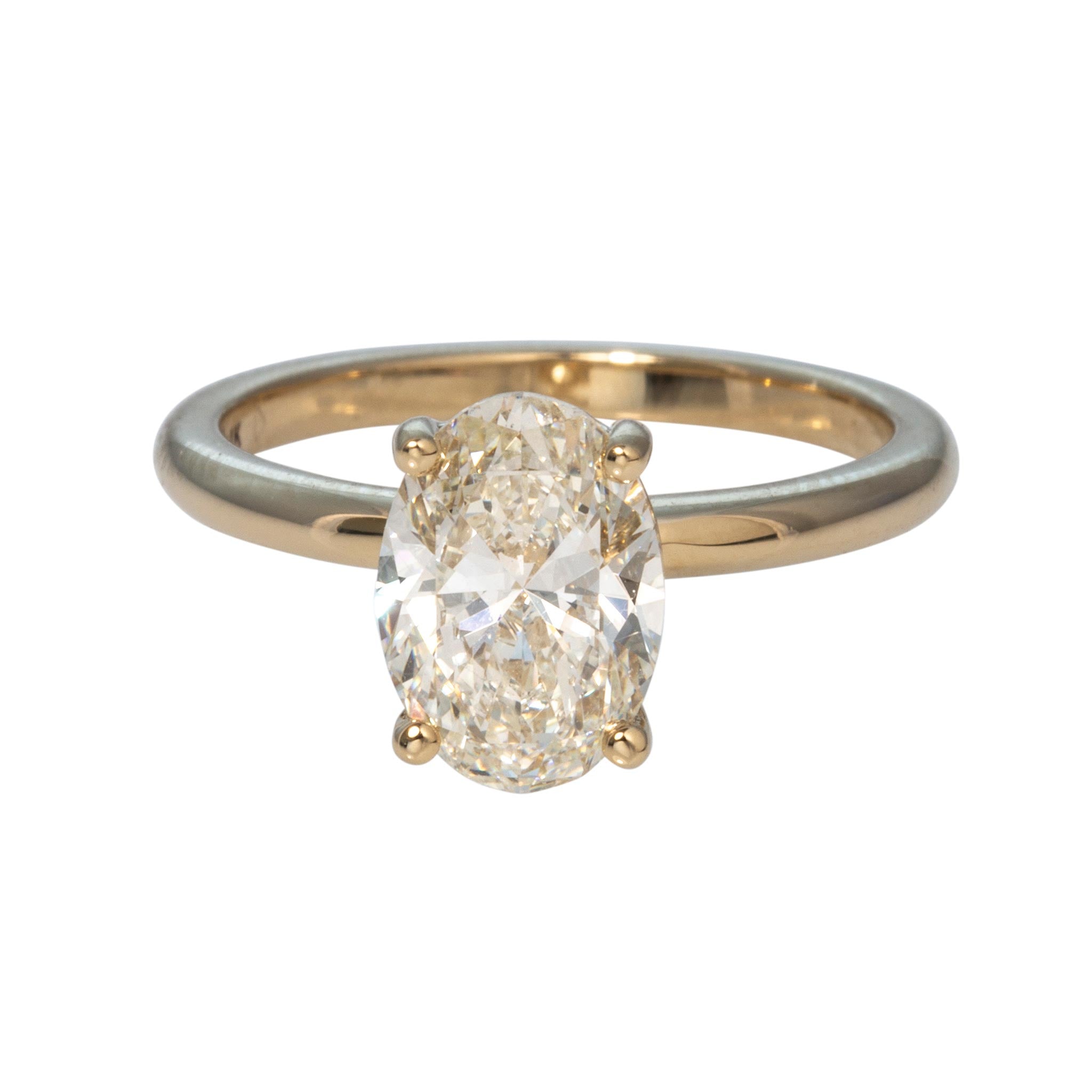 2ct J SI1 Oval Diamond Solitaire 14K Yellow Gold Engagement Ring