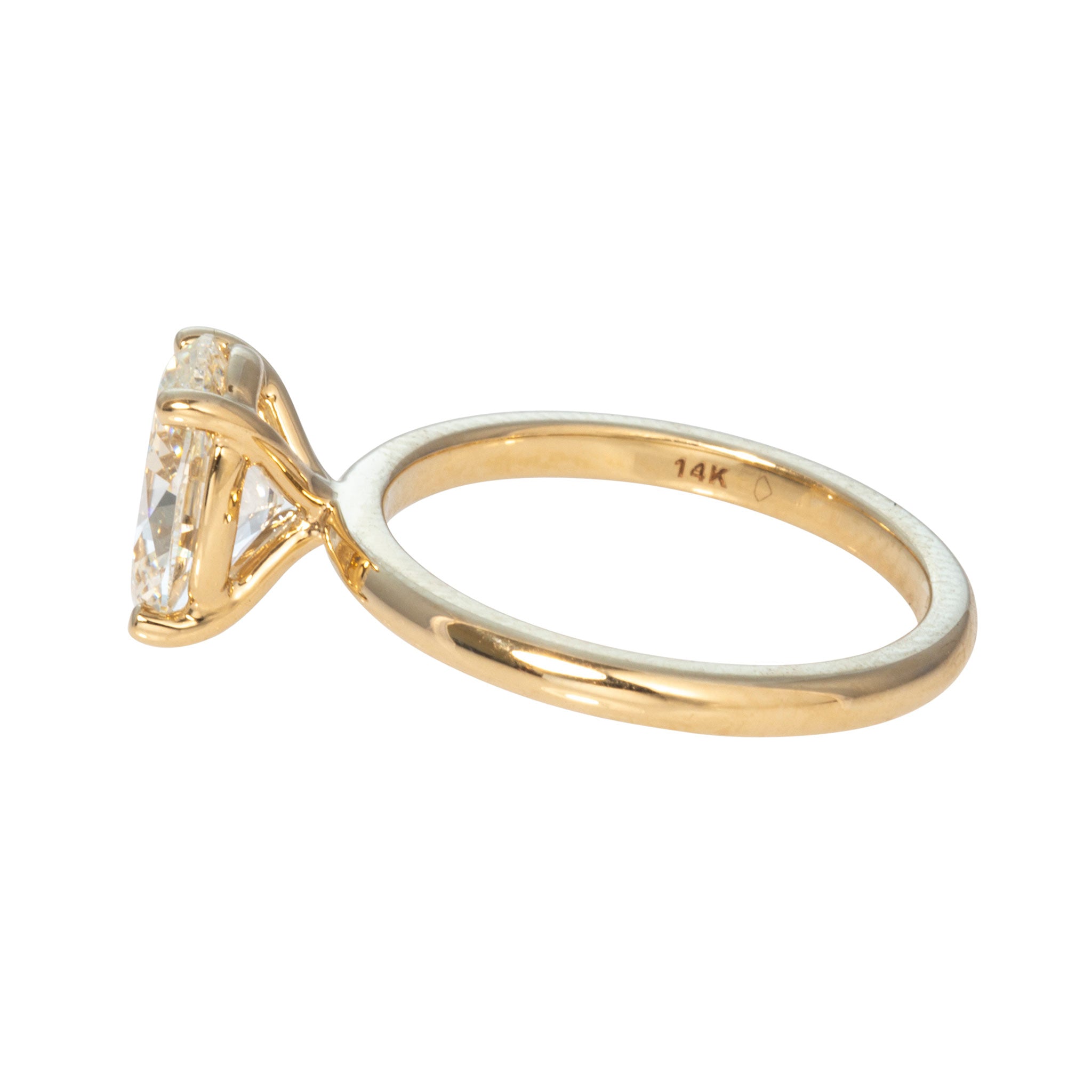 2ct J SI1 Oval Diamond Solitaire 14K Yellow Gold Engagement Ring