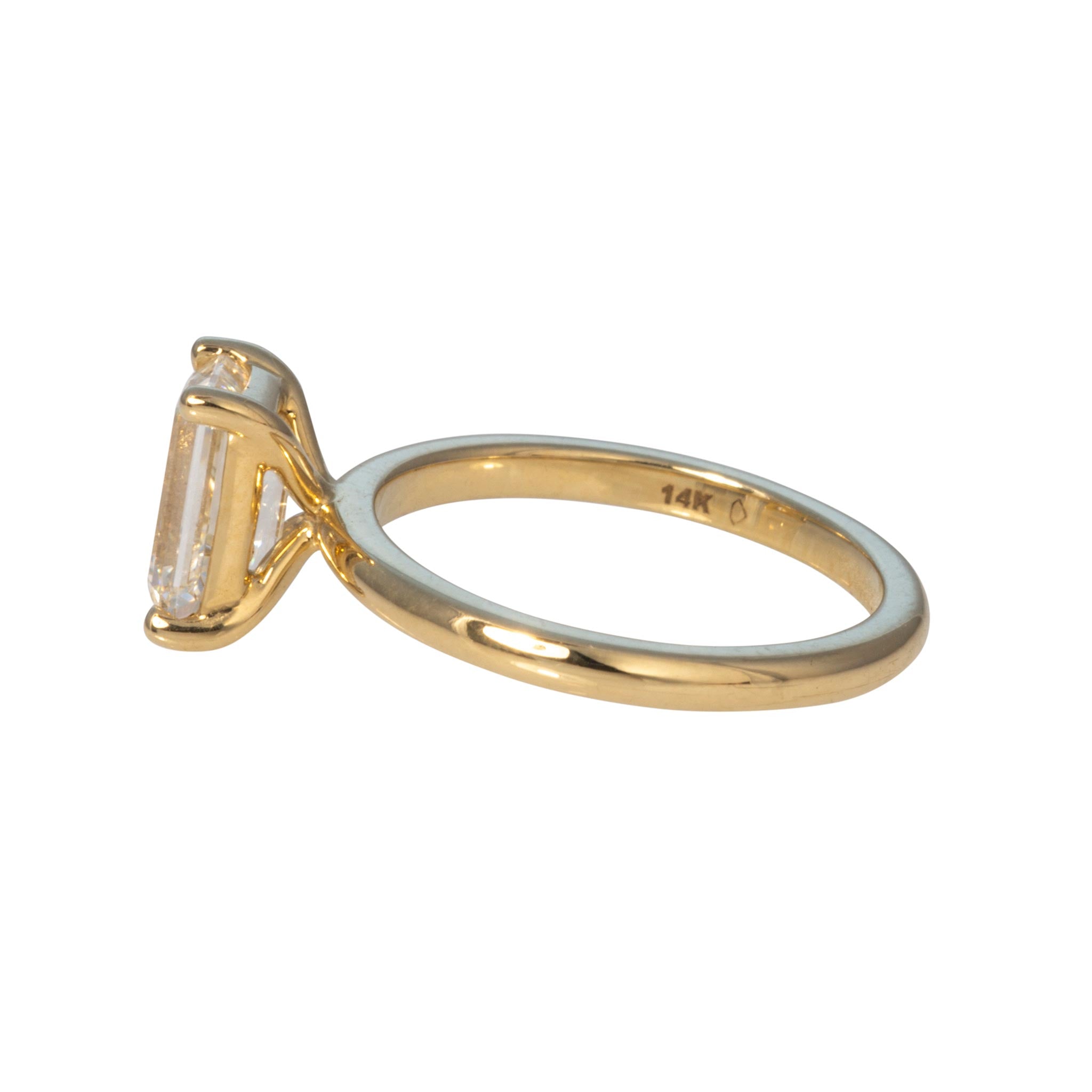2ct I VS2 Emerald-Cut Diamond Solitaire 14K Yellow Gold Engagement Ring