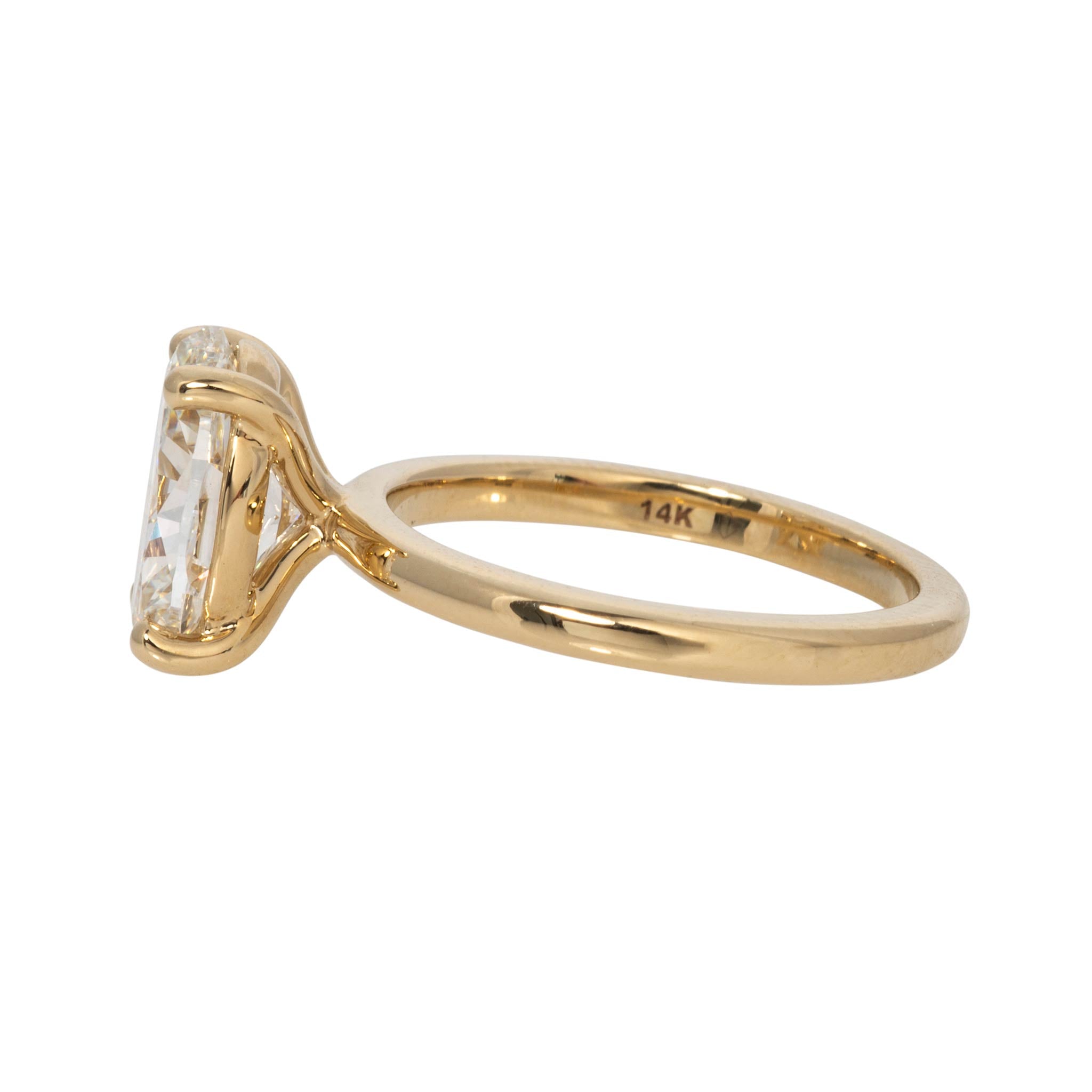 3ct I SI1 Oval Diamond Solitaire 14K Yellow Gold Engagement Ring