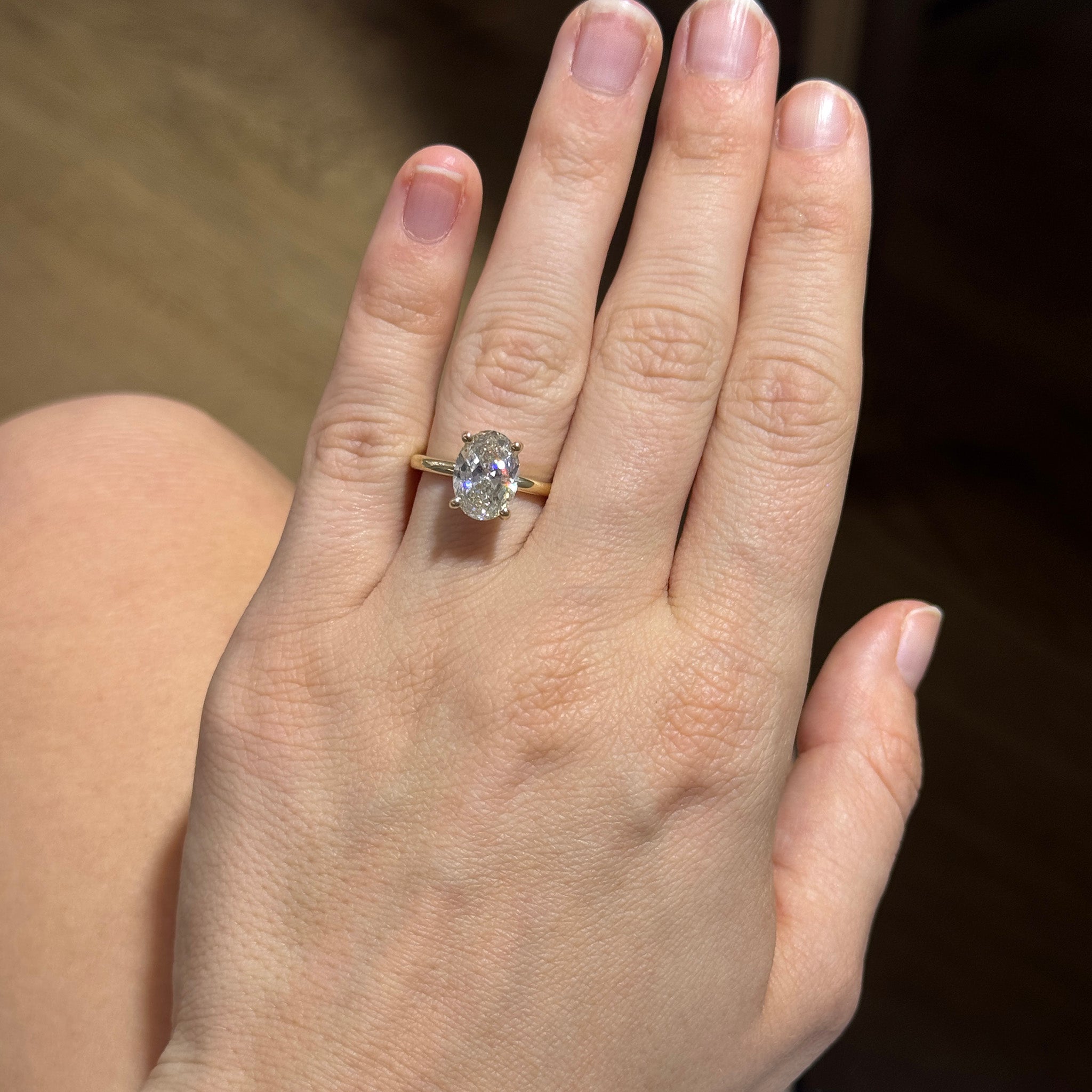 3ct I SI1 Oval Diamond Solitaire 14K Yellow Gold Engagement Ring