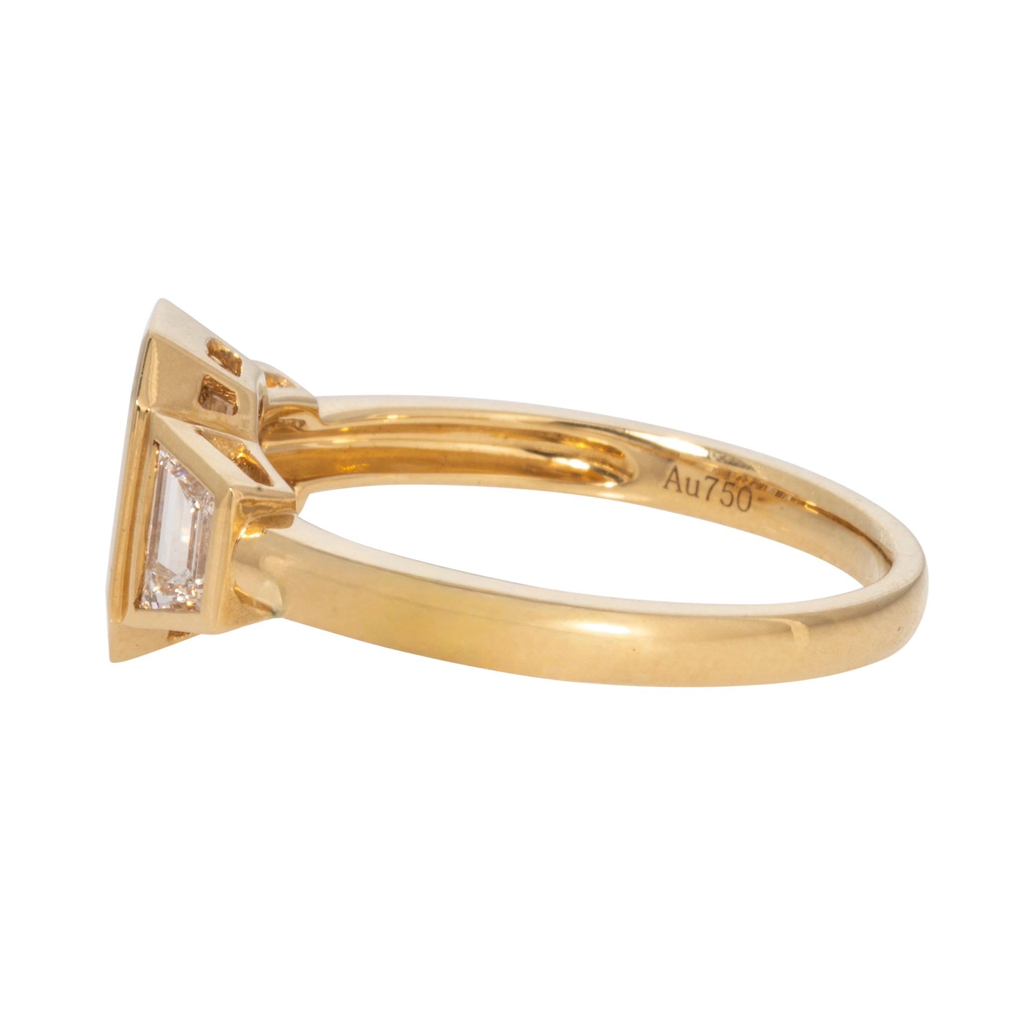 1.16ctw Diamond Three-Stone Illusion 18K Yellow Gold Ring