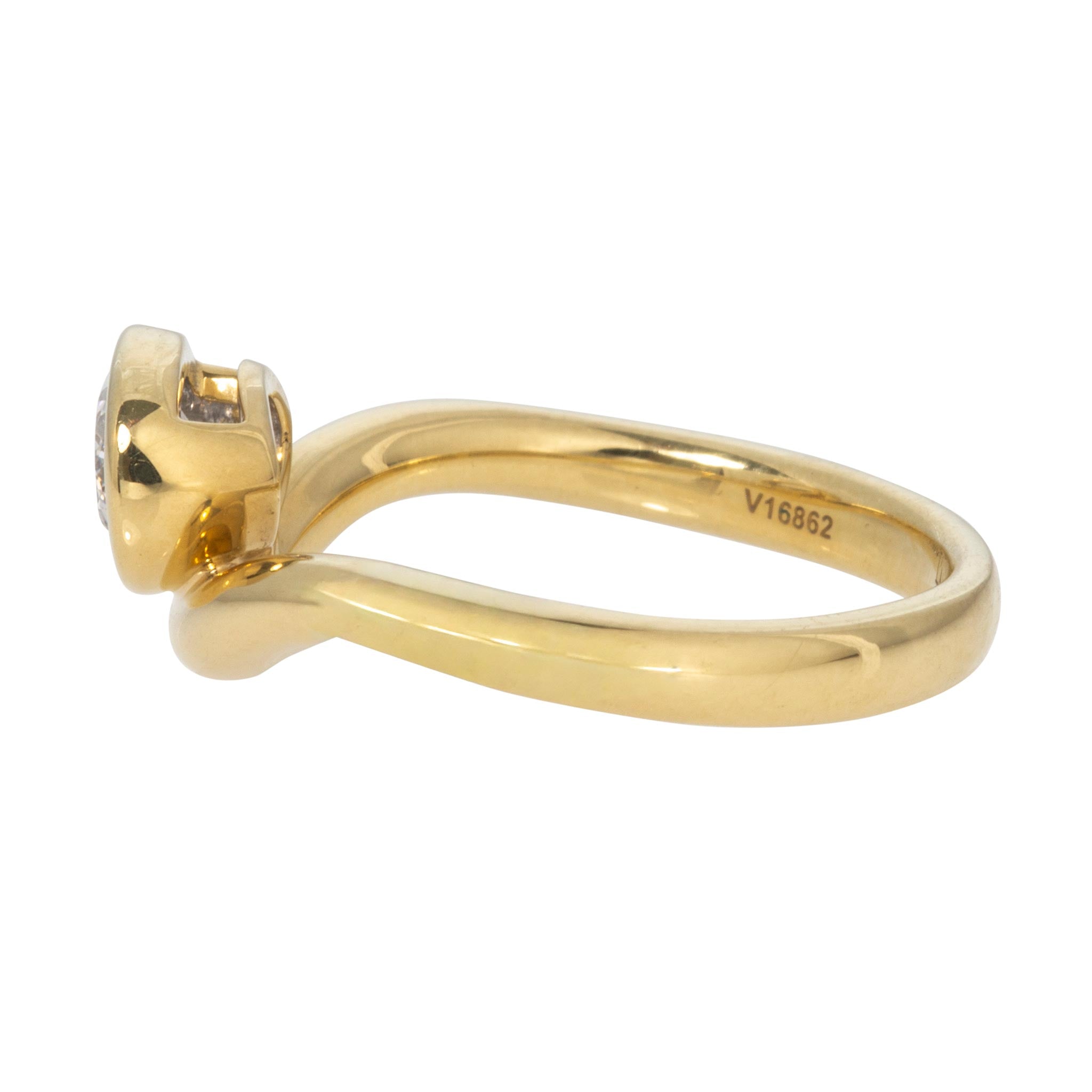 Christopher Designs .72ctw LâAmour Crisscut Oval Diamond Bezel Set 18K Gold Ring