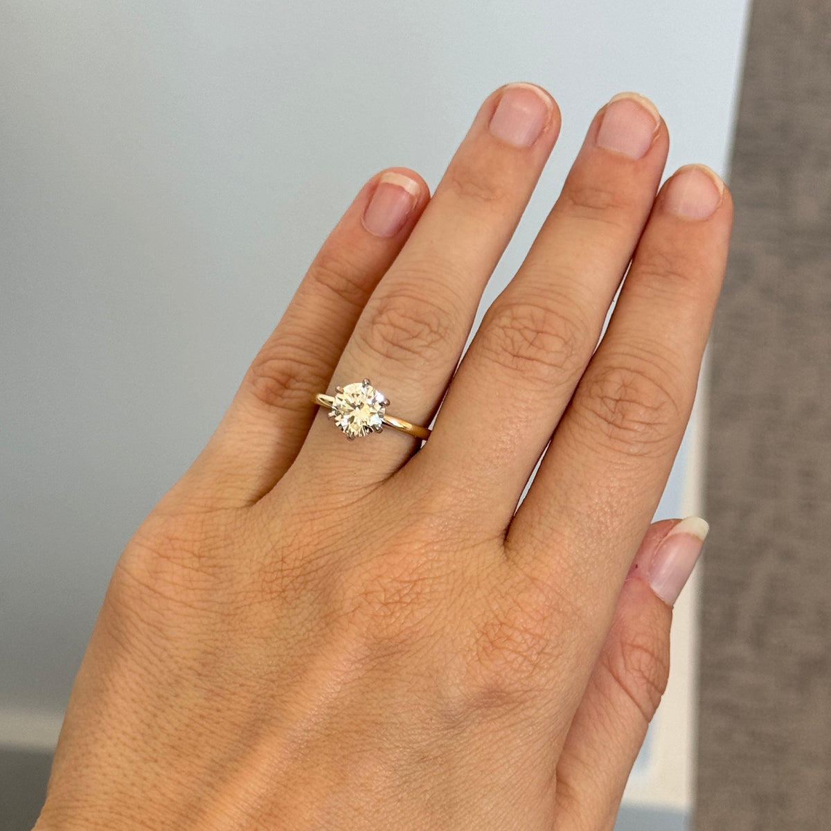2ct J SI1 Round Brilliant Diamond Solitaire 14K Gold Engagement Ring