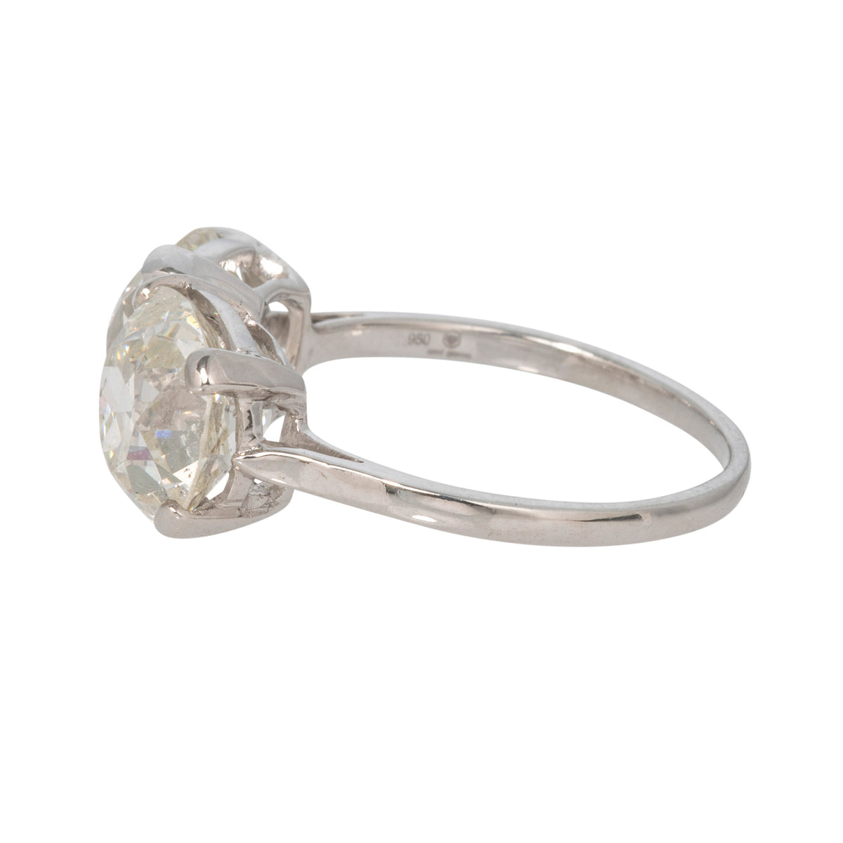 5.99ctw Old Mine Cut Diamond 2-Stone Platinum Ring