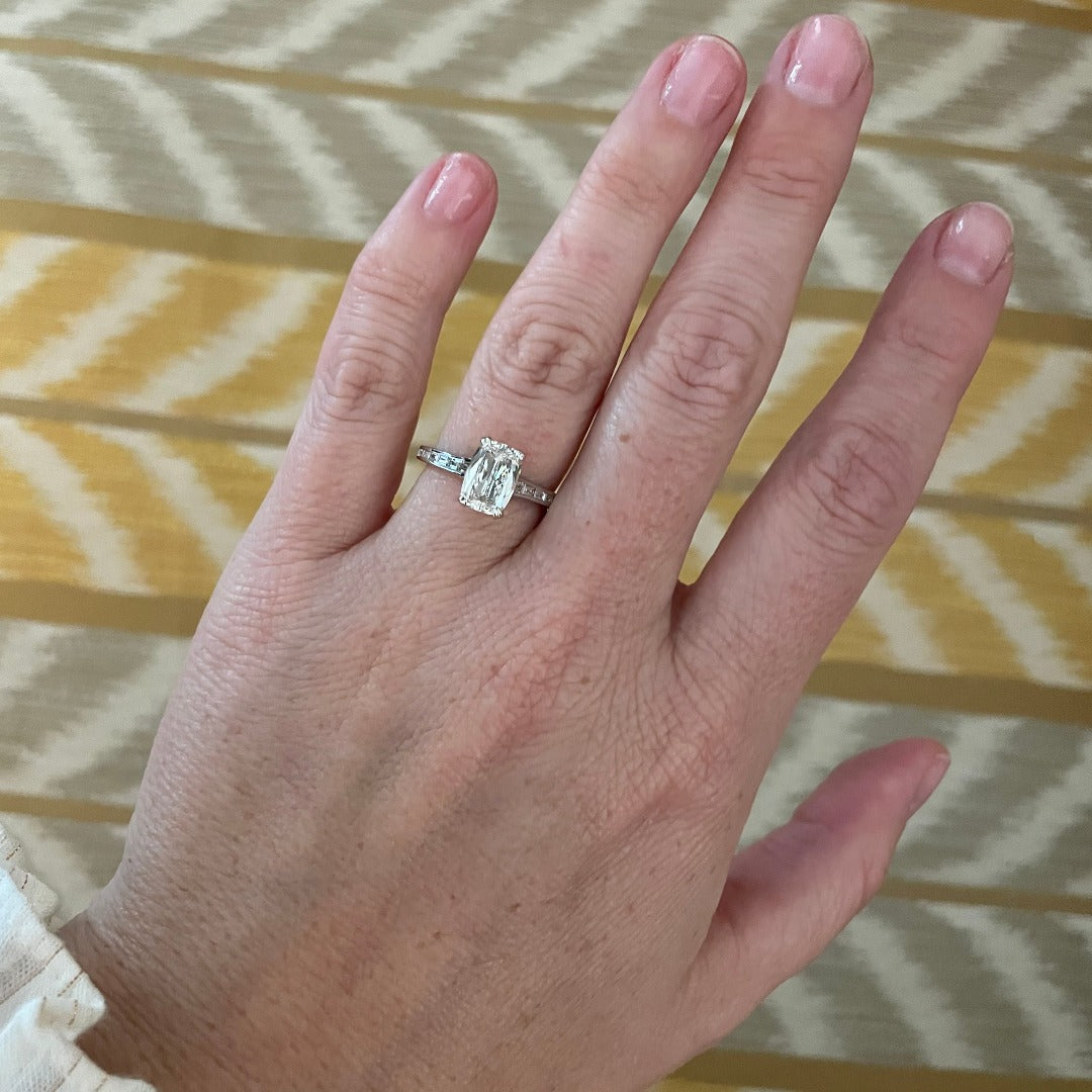 Henri Daussi 1.5ct Cushion Diamond 18K Gold Engagement Ring