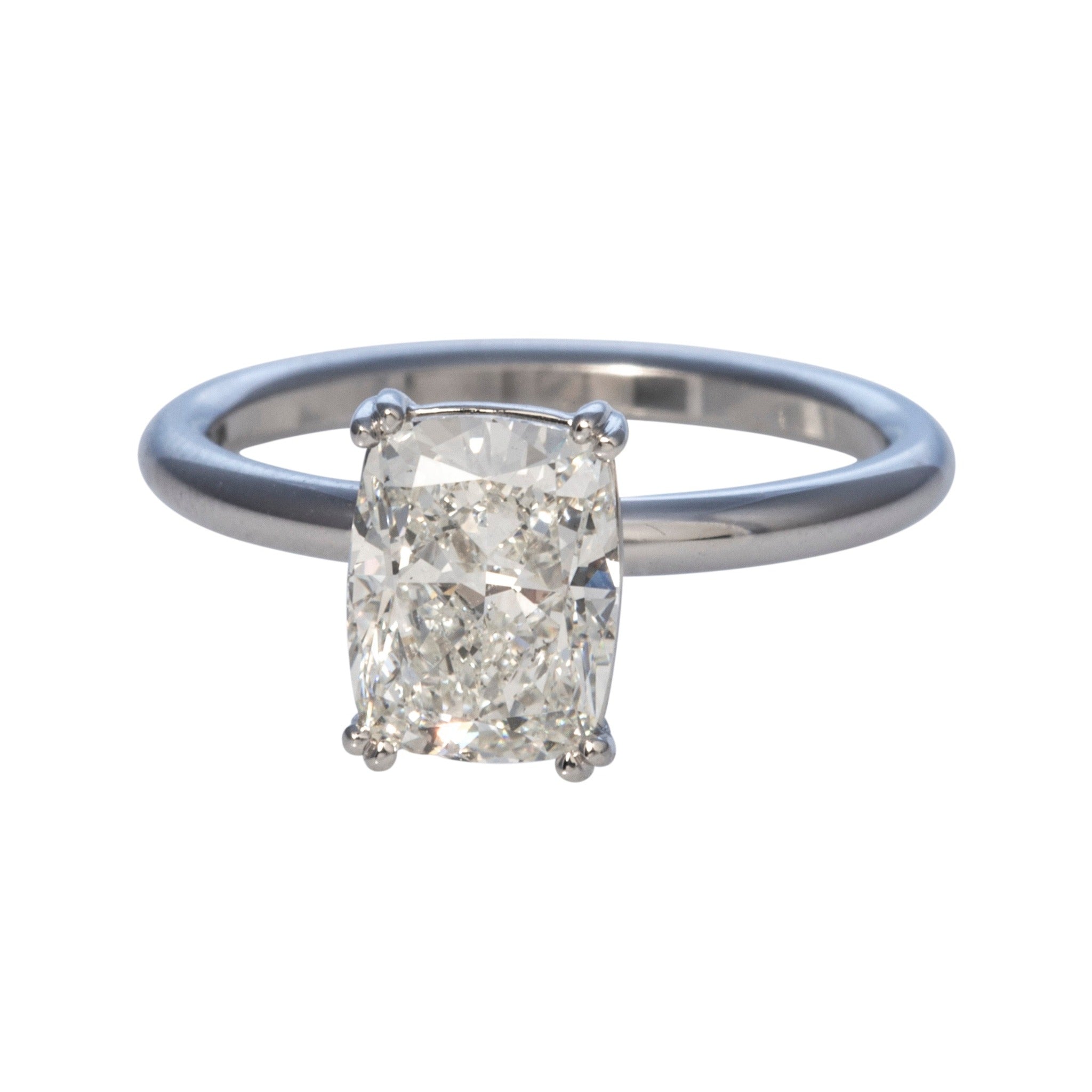 2ct Cushion Brilliant Diamond Solitaire 14K Gold Engagement Ring