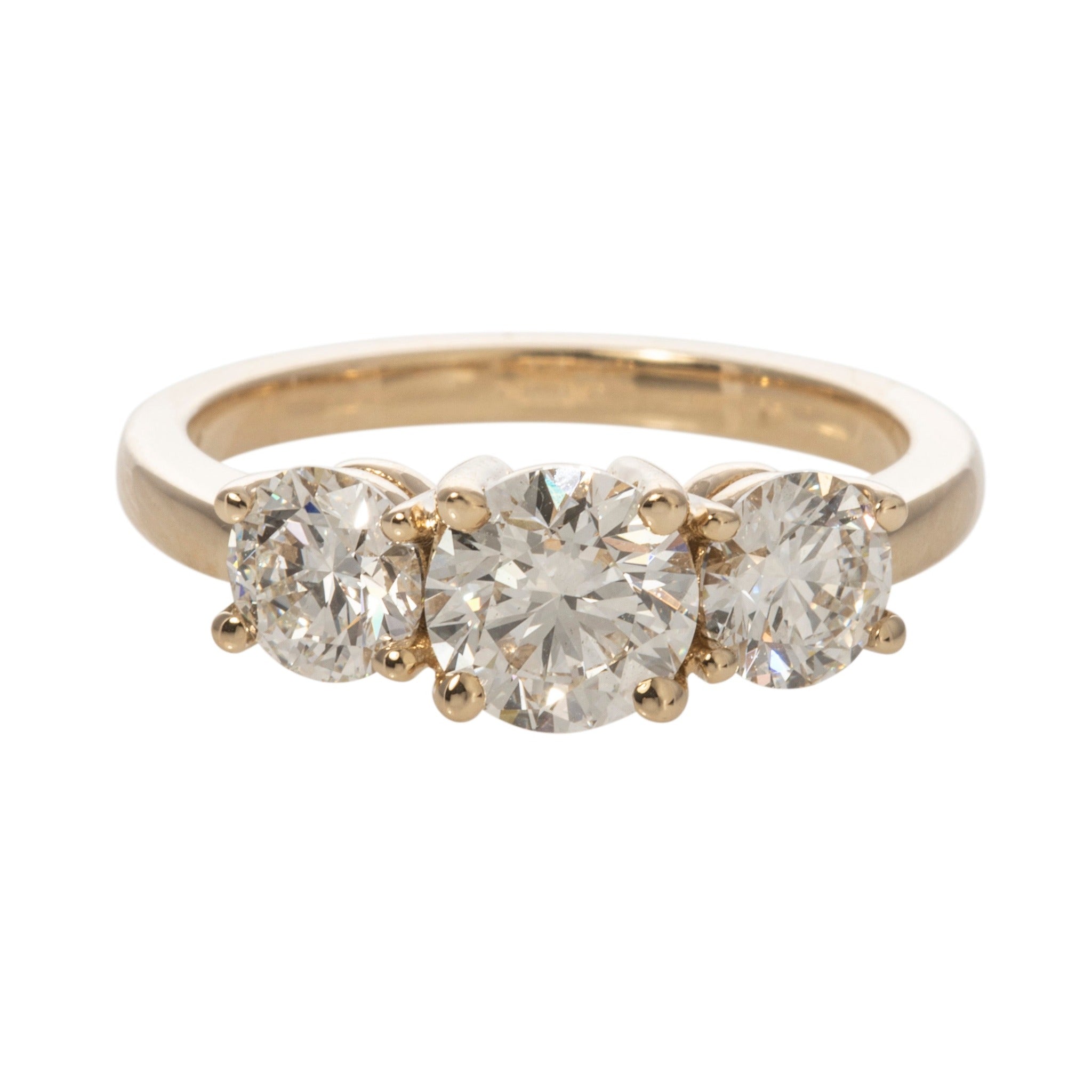 2.05ct Round Brilliant Diamond Three Stone Engagement Ring