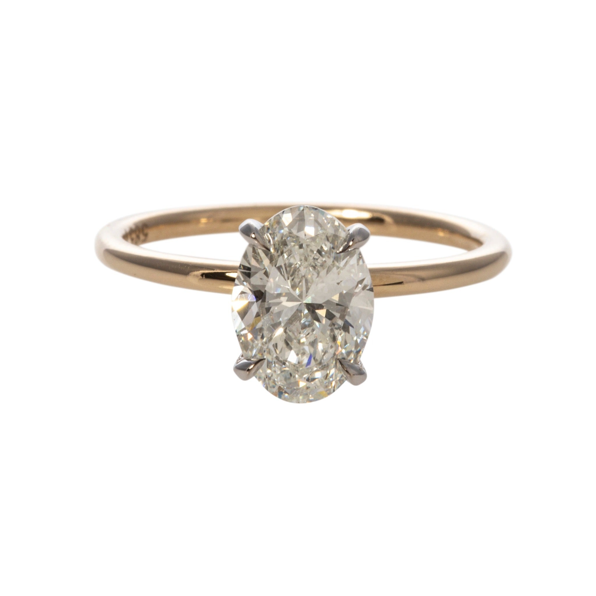 1.51ct Oval Diamond Solitaire 14K Yellow Gold & Platinum Engagement Ring