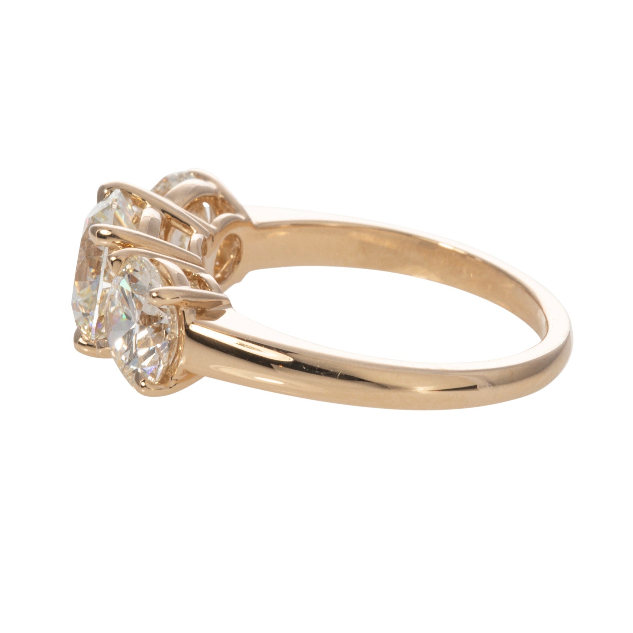 4.03ct Round Brilliant Diamond Three Stone Engagement Ring