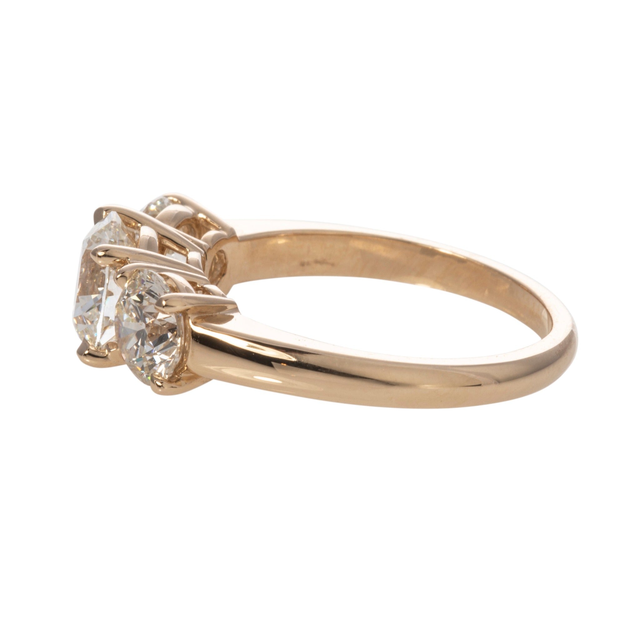 2.90ct Round Brilliant Diamond Three Stone Engagement Ring 