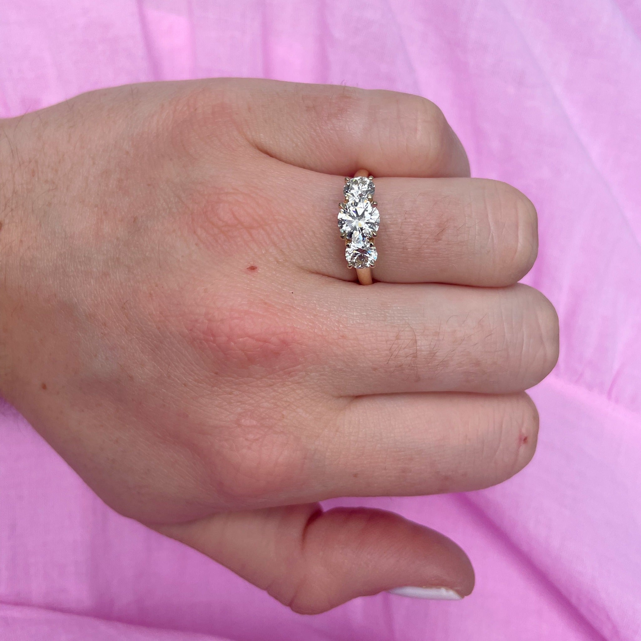 2.02ct Round Brilliant Diamond Three Stone Engagement Ring