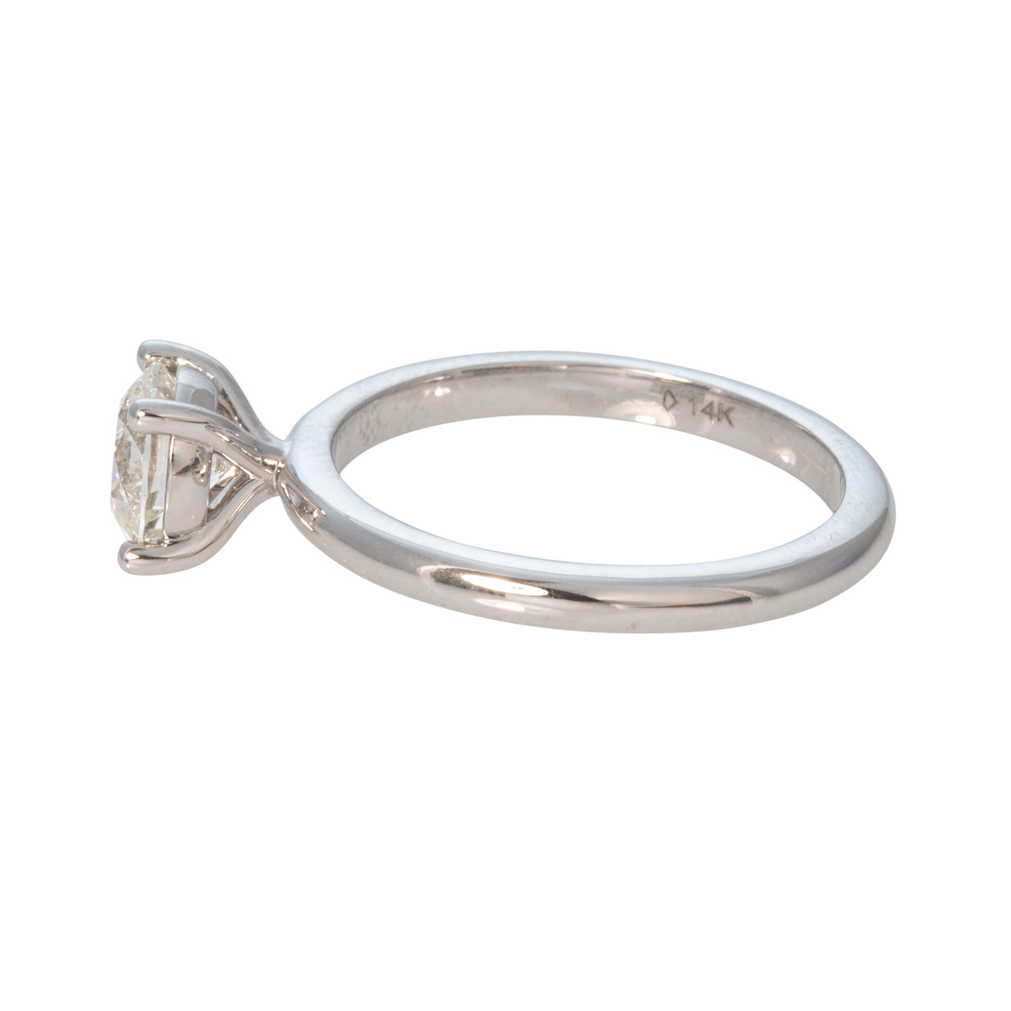 1ct I SI1 Round Diamond Solitaire 14K White Gold Engagement Ring