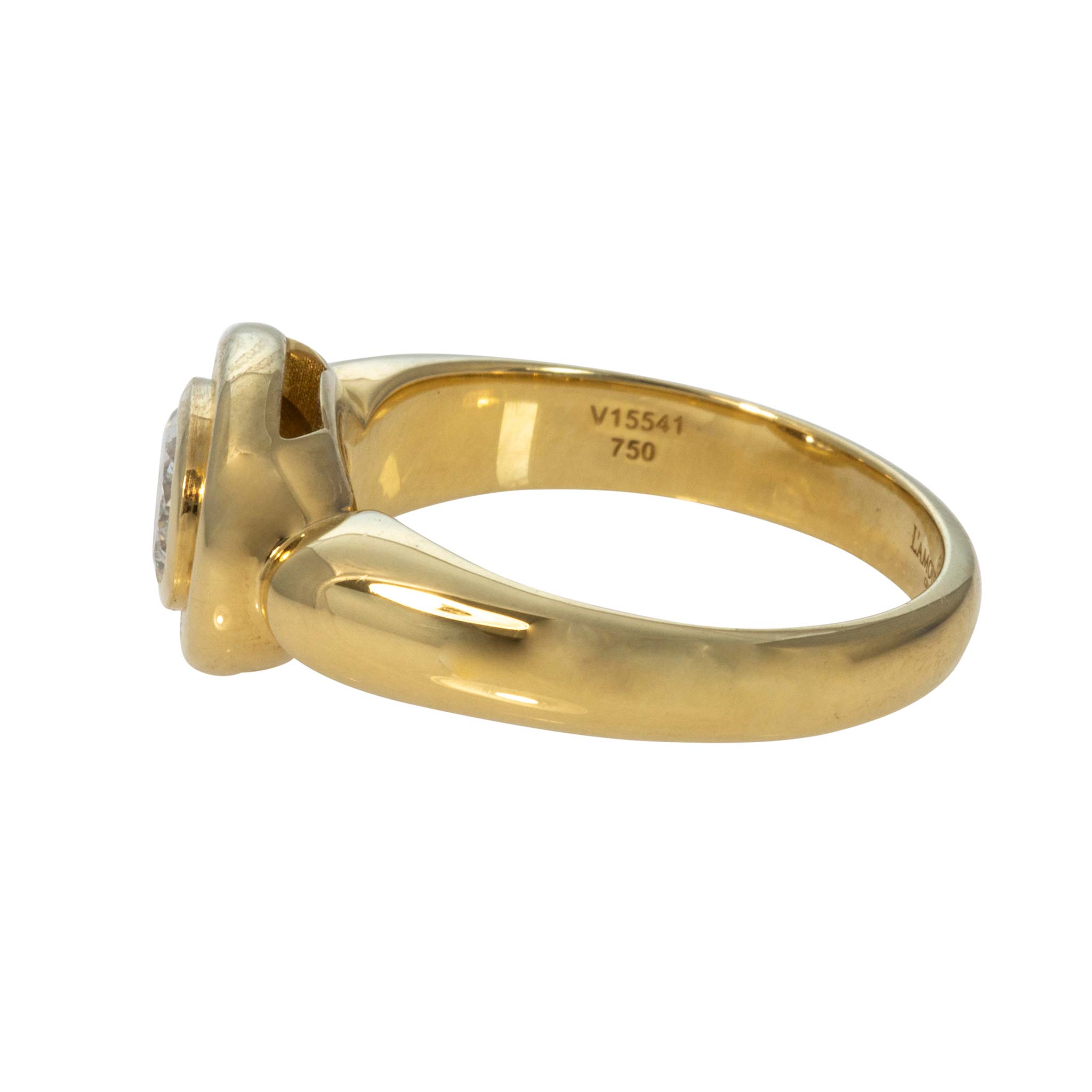 Christopher Designs .59ctw LâAmour Crisscut Oval Diamond Bezel Set 18K Gold Ring