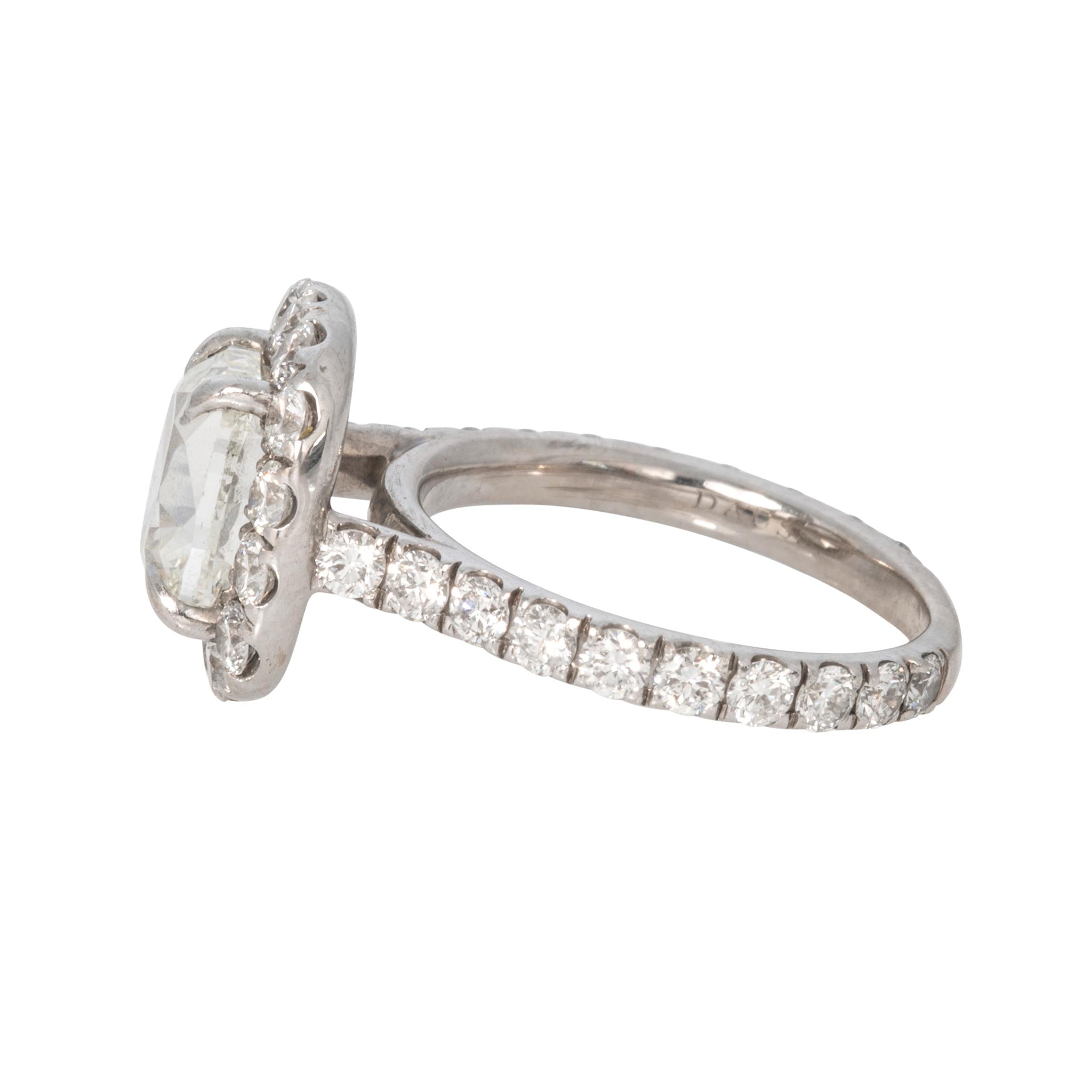 Estate 2ct Cushion Center & 1.28ctw Pavé Diamond Engagement Ring