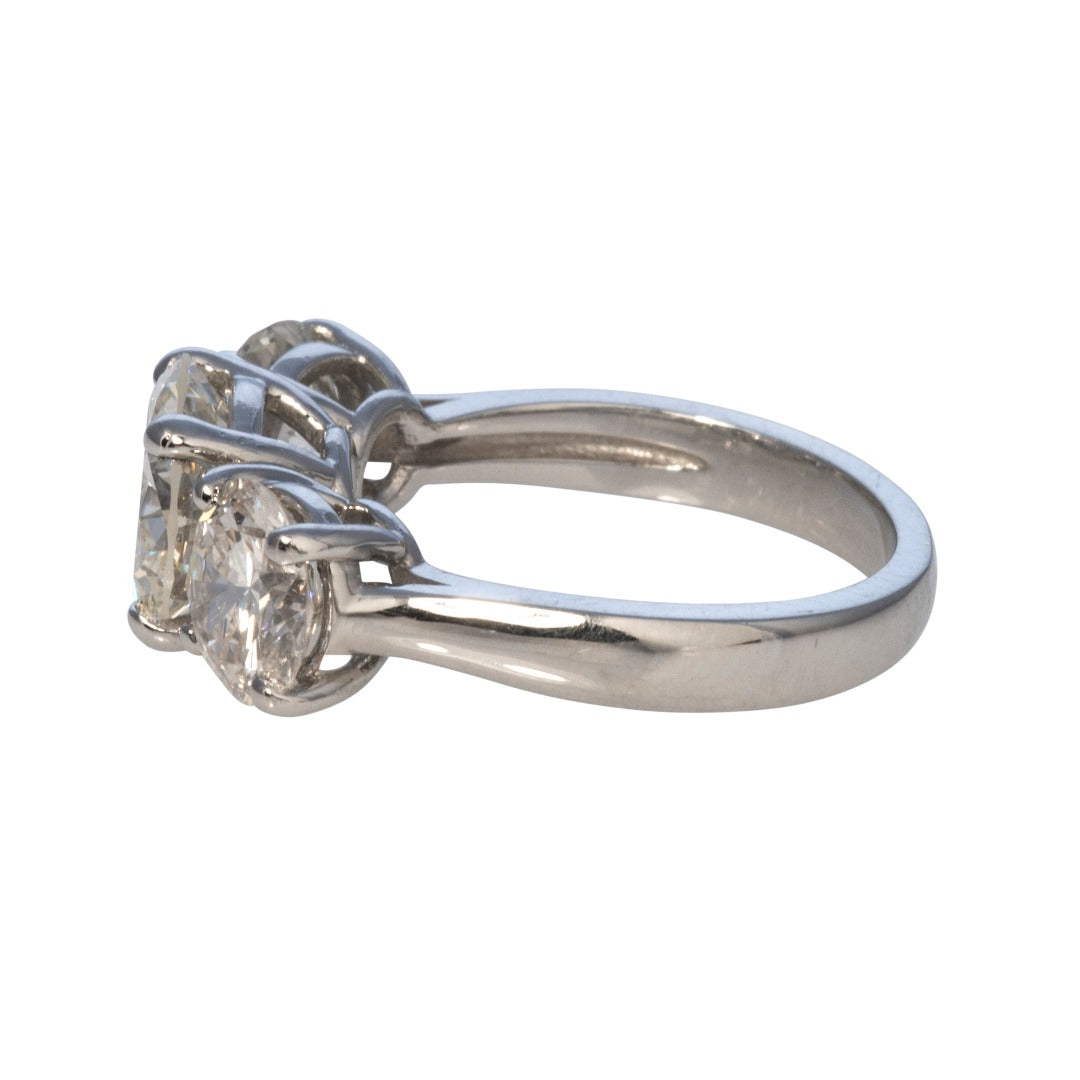 Estate Diamond Three Stone Platinum Ring