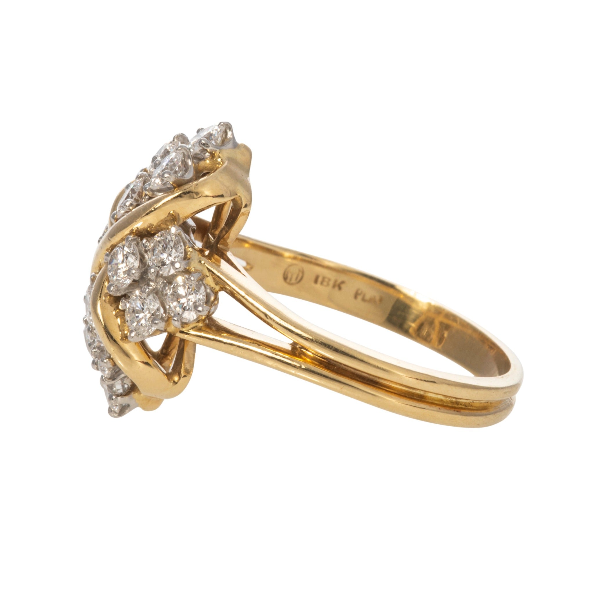 Estate Diamond Platinum & 18K Gold McTeigue Ring