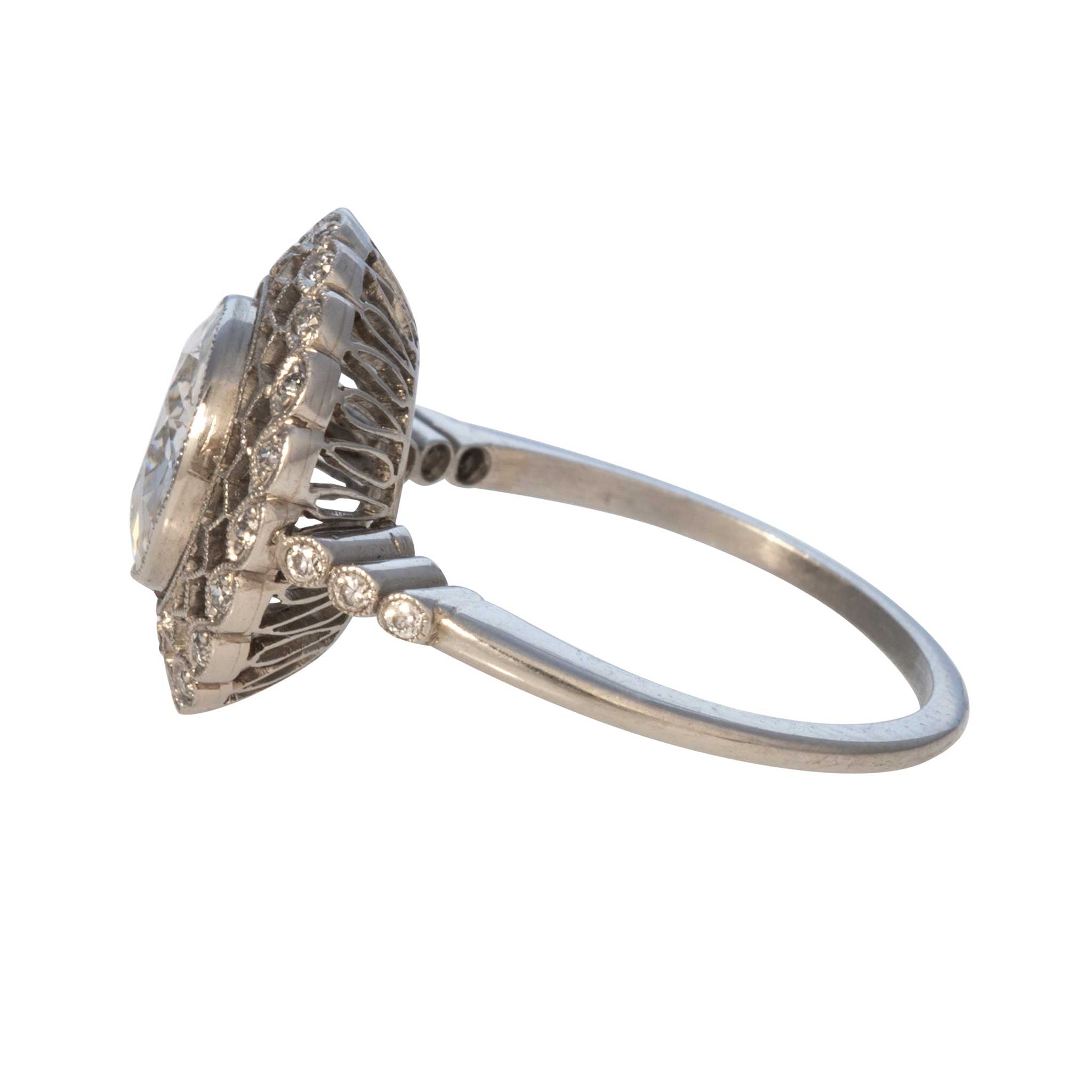 Edwardian 1.56ct Round Brilliant Diamond Platinum Ring