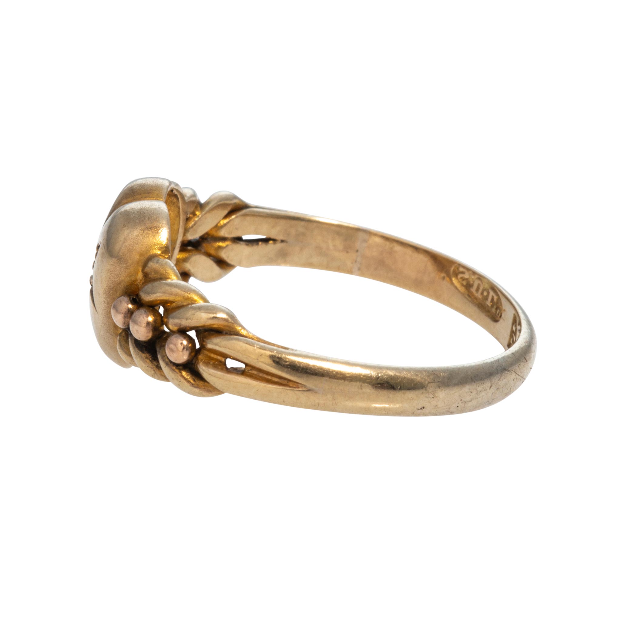 Victorian Diamond Heart Starburst 9K Gold Ring