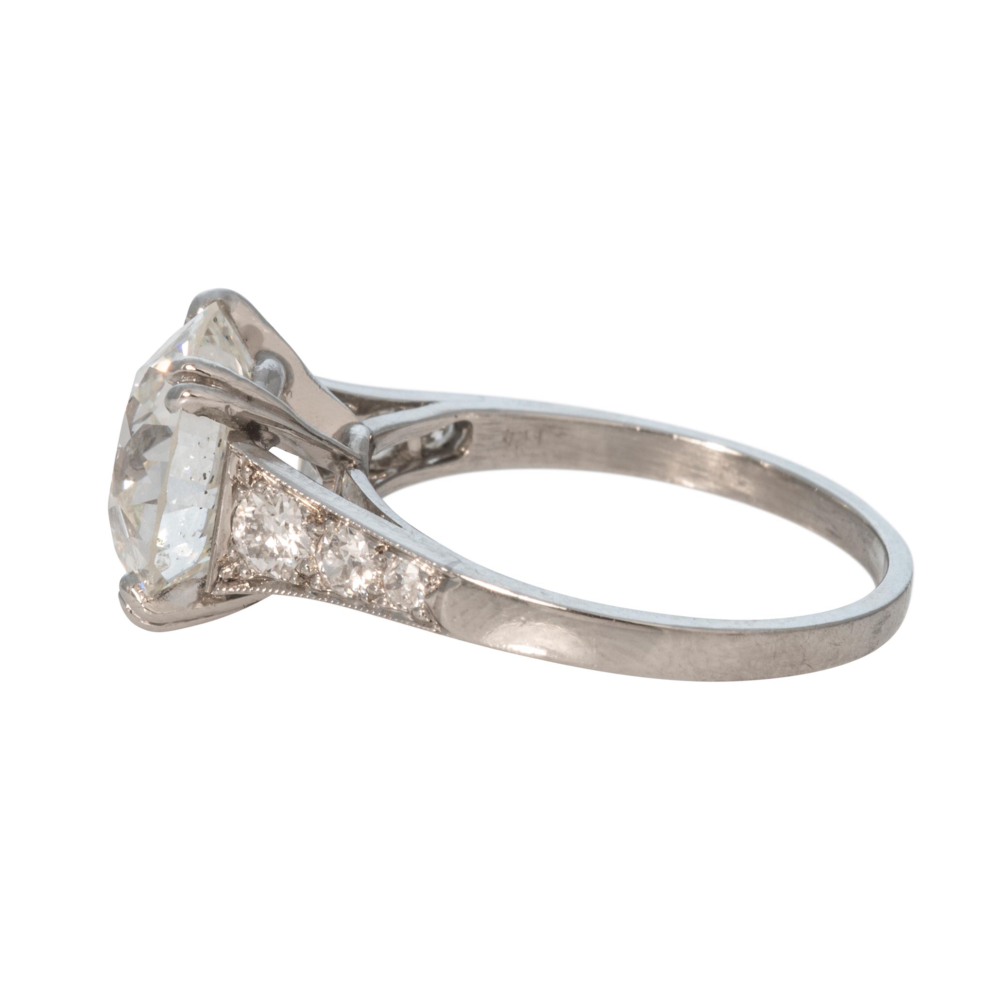 Art Deco 4.17ct Old European Diamond Platinum Engagement Ring