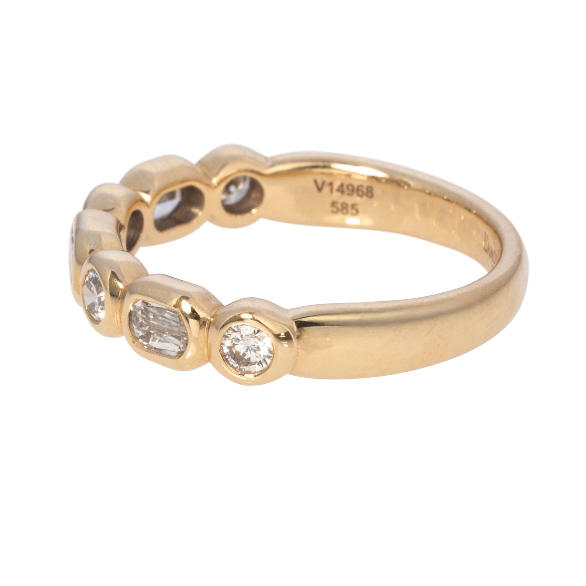 Christopher Designs .55ctw LâAmour Crisscut & Round Diamond Bezel Halfway Band