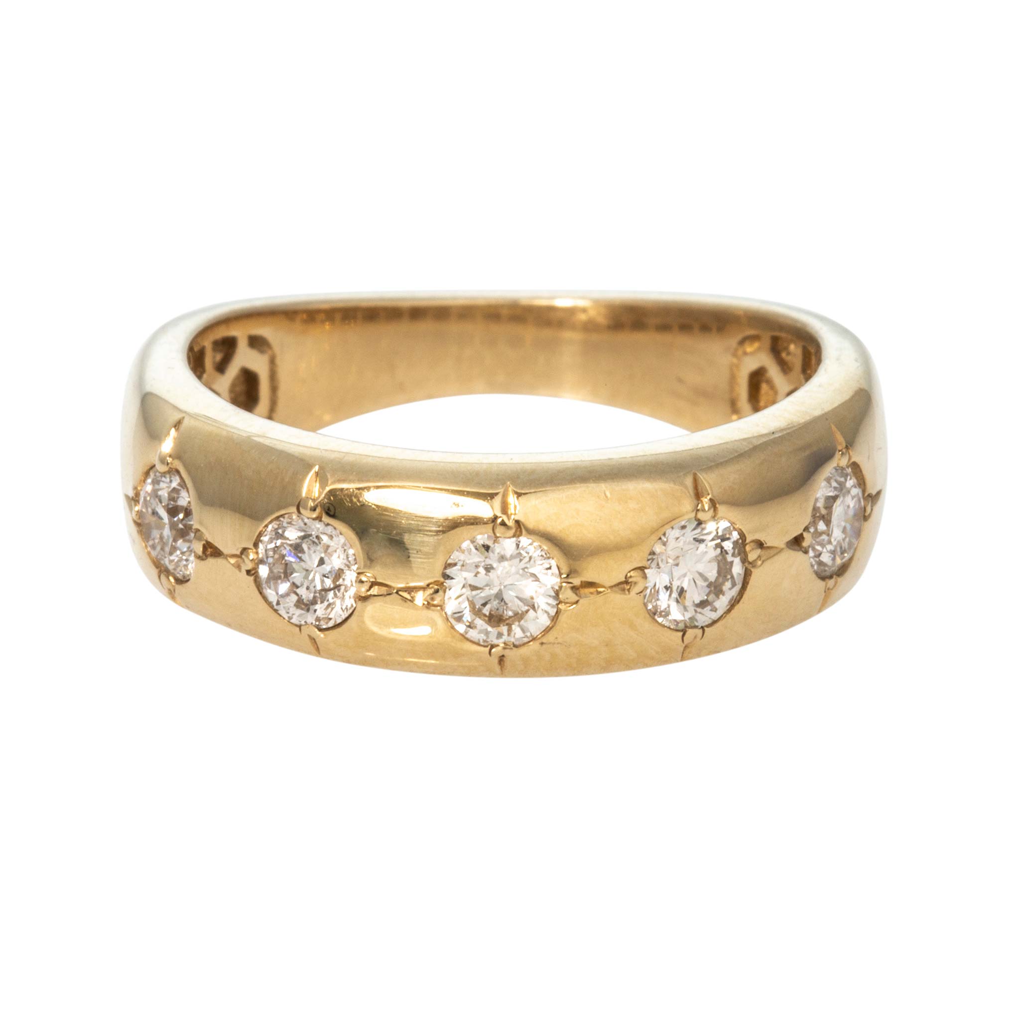 Diamond Five-Stone Gypsy Set 14K Yellow Gold Band