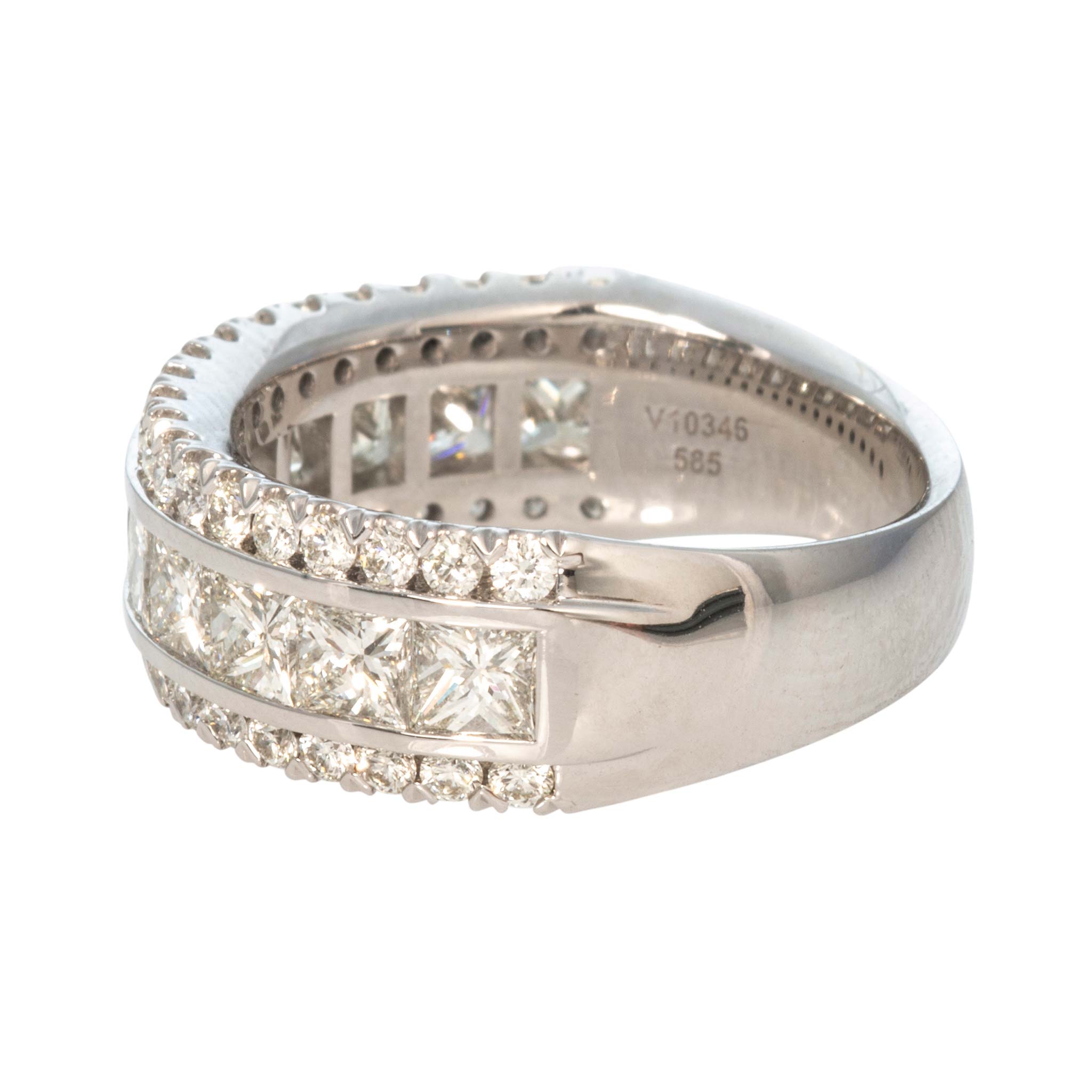 Christopher Designs 2.37ctw Princess-Cut & Round Diamond Band