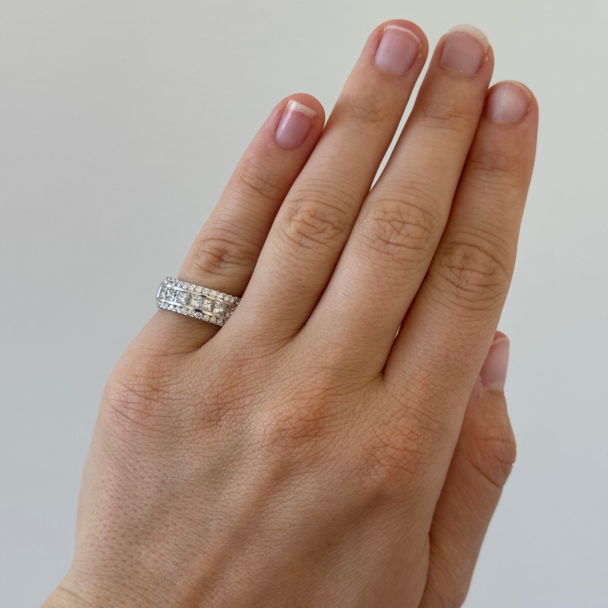 Christopher Designs 2.37ctw Princess-Cut & Round Diamond Band