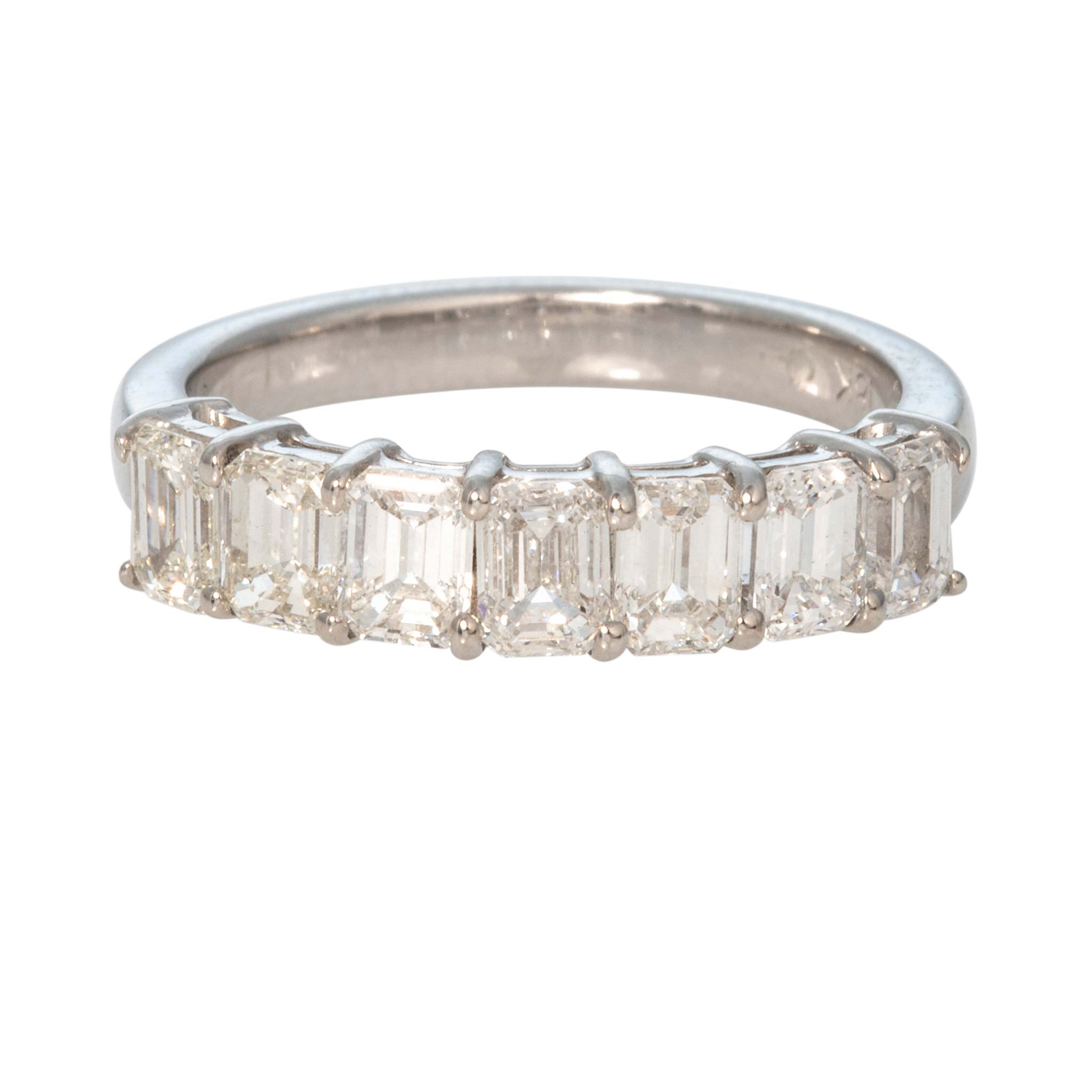 1.85ctw Emerald-Cut Diamond Halfway 18K White Gold Band