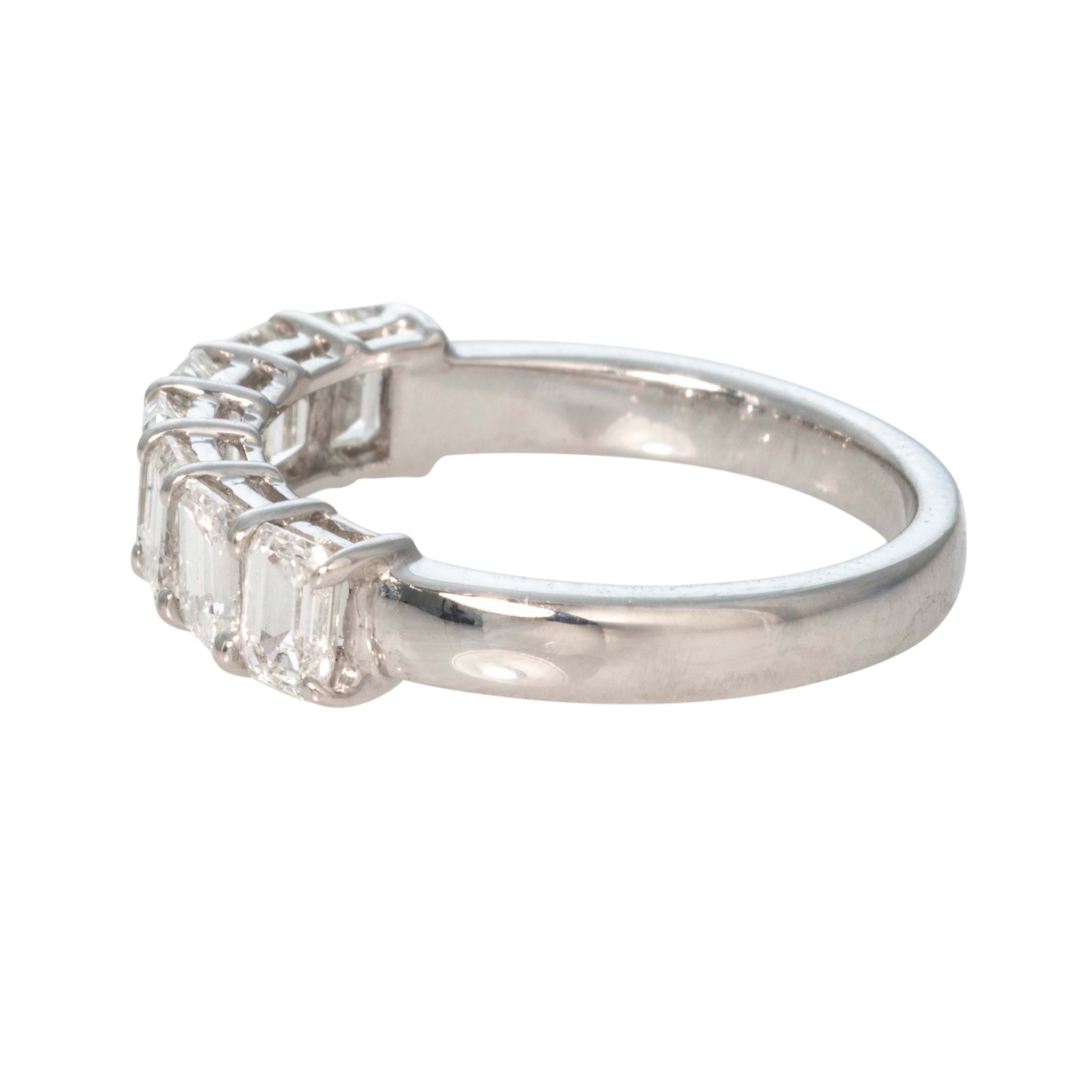 1.85ctw Emerald-Cut Diamond Halfway 18K White Gold Band