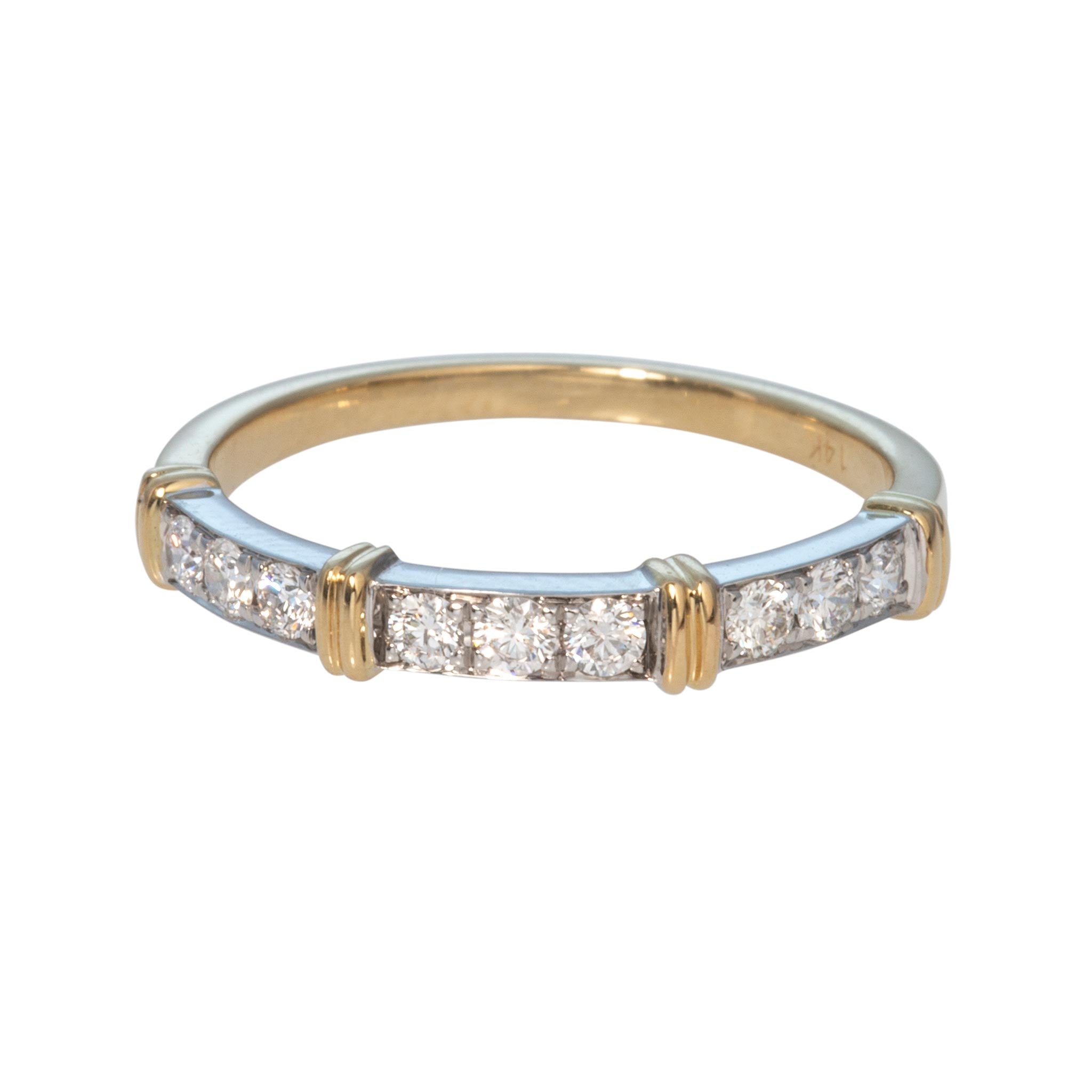 Diamond 14K Gold Two-Tone Band
