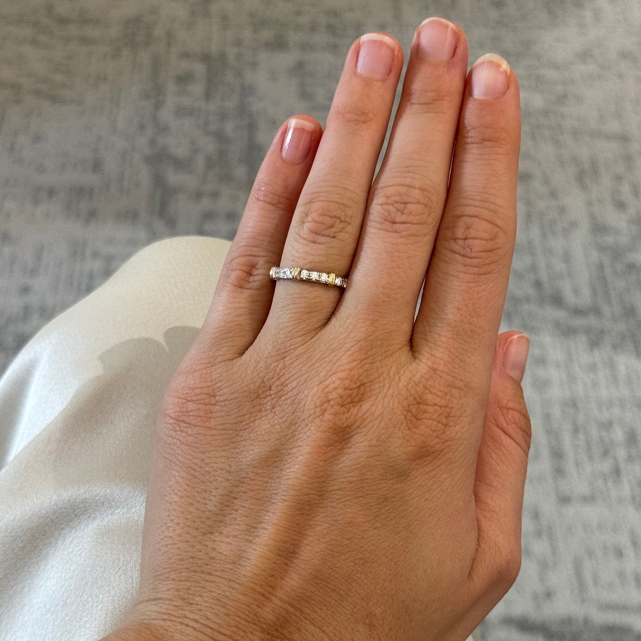 Diamond 14K Gold Two-Tone Band