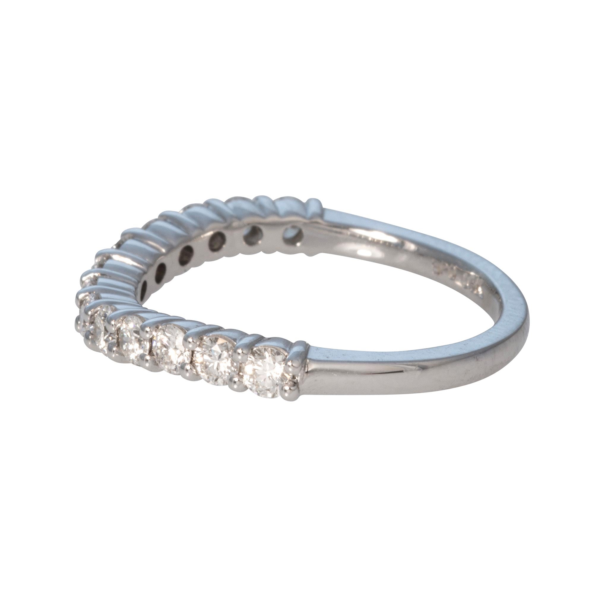 .64ctw Diamond Halfway 14K White Gold Curved Band