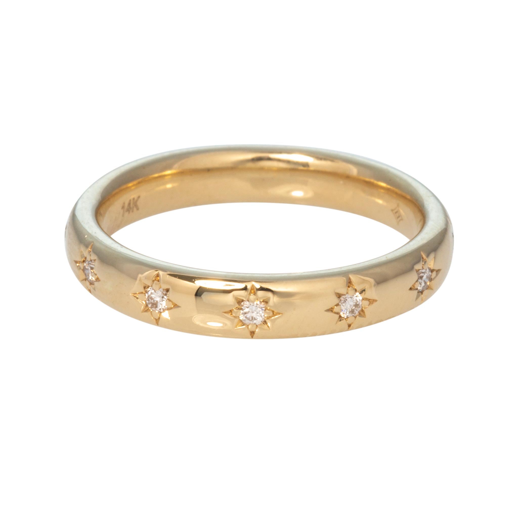 Diamond Star 14K Yellow Gold Band