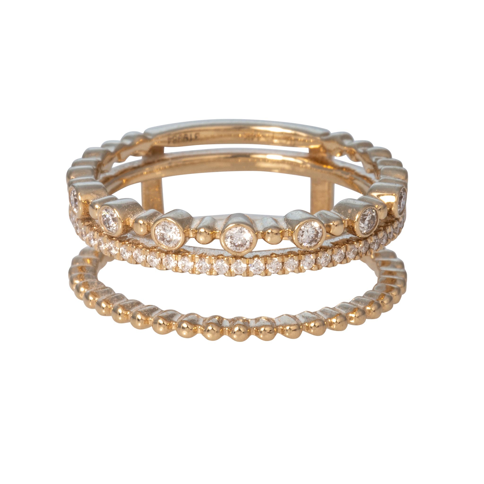 Diamond 14K Gold Band & Enhancer Stack Set