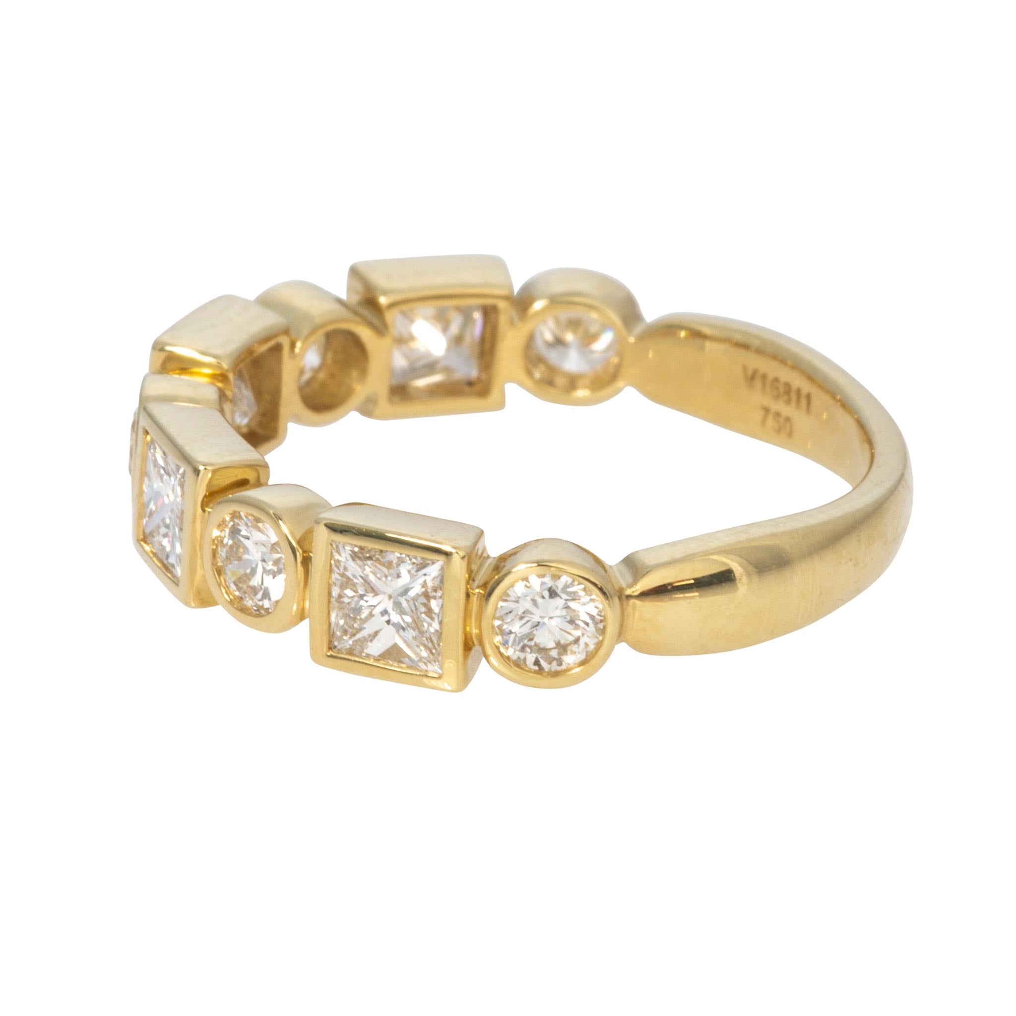 Christopher Designs 1.29ctw Princess & Round Diamond Bezel Halfway Band