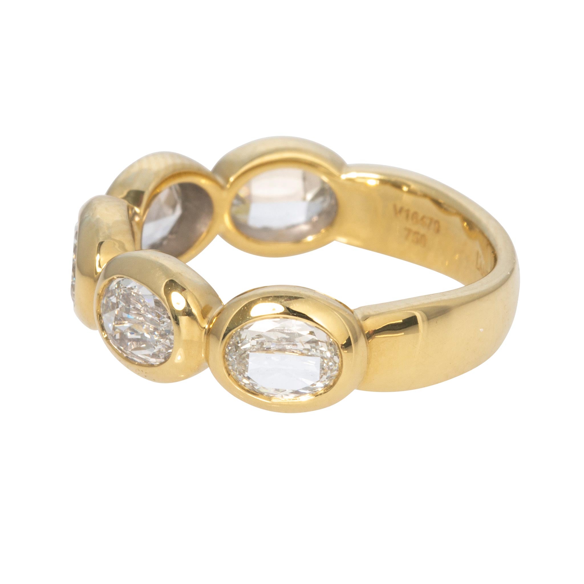 Christopher Designs 1.70ctw LâAmour Crisscut Oval Diamond Bezel Five-Stone Band