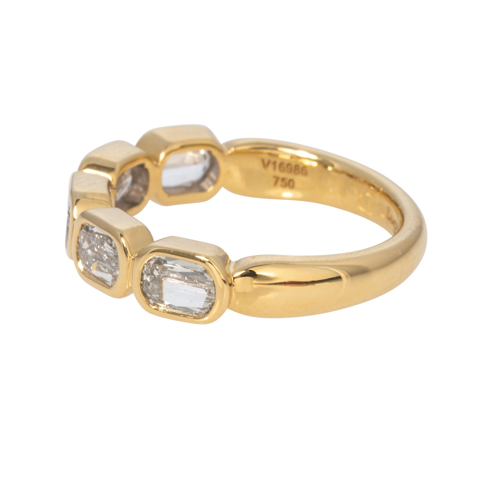 Christopher Designs 1.17ctw LâAmour Crisscut Diamond Bezel Five-Stone Band