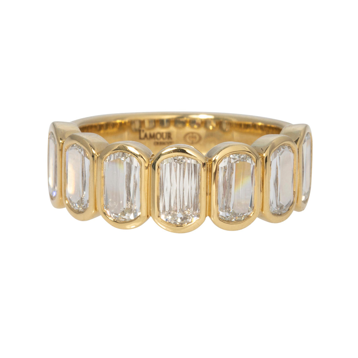 Christopher Designs 1.95ctw L’Amour Crisscut Diamond Bezel Seven-Stone Band