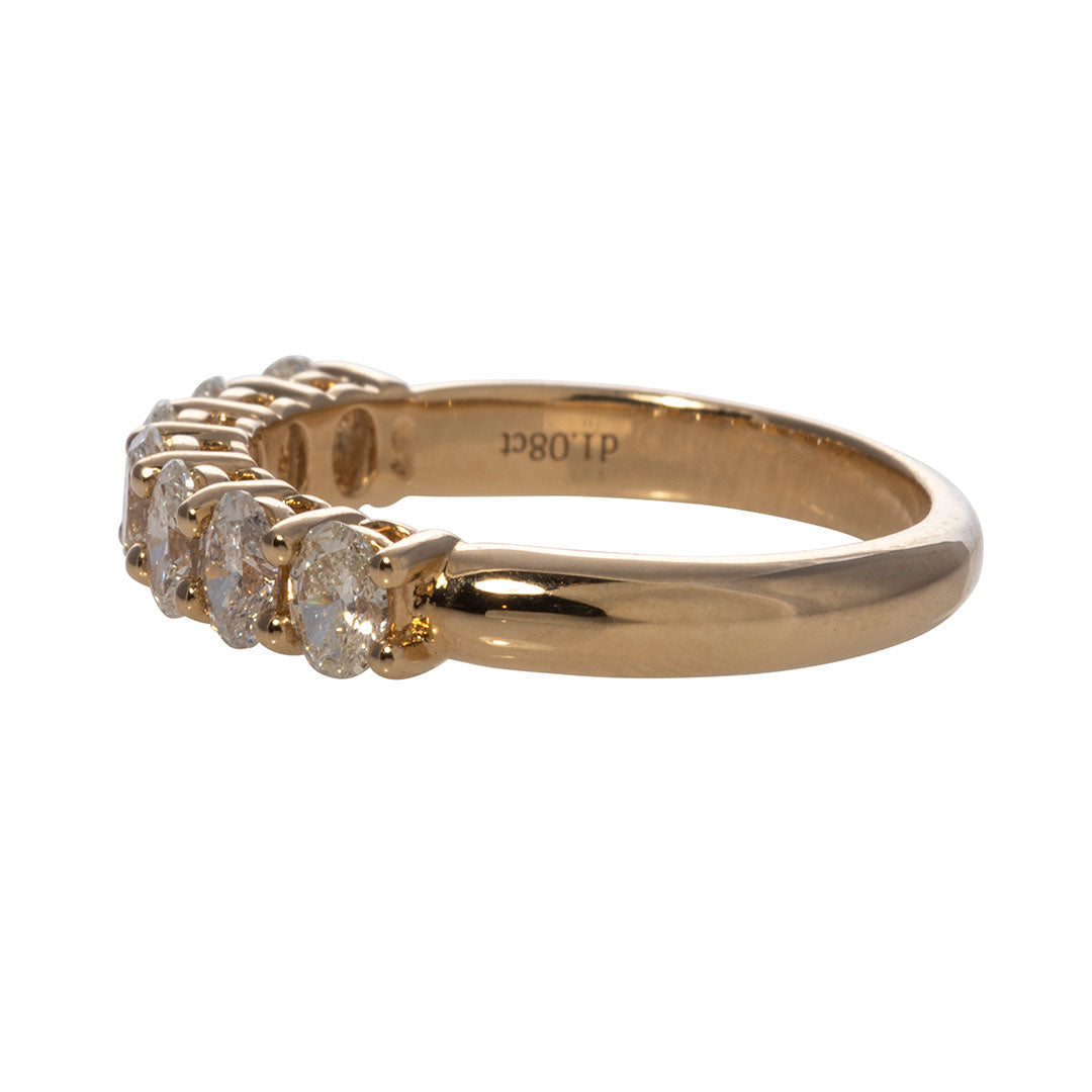1ctw Oval Diamond 7-Stone 18K Yellow Gold Band