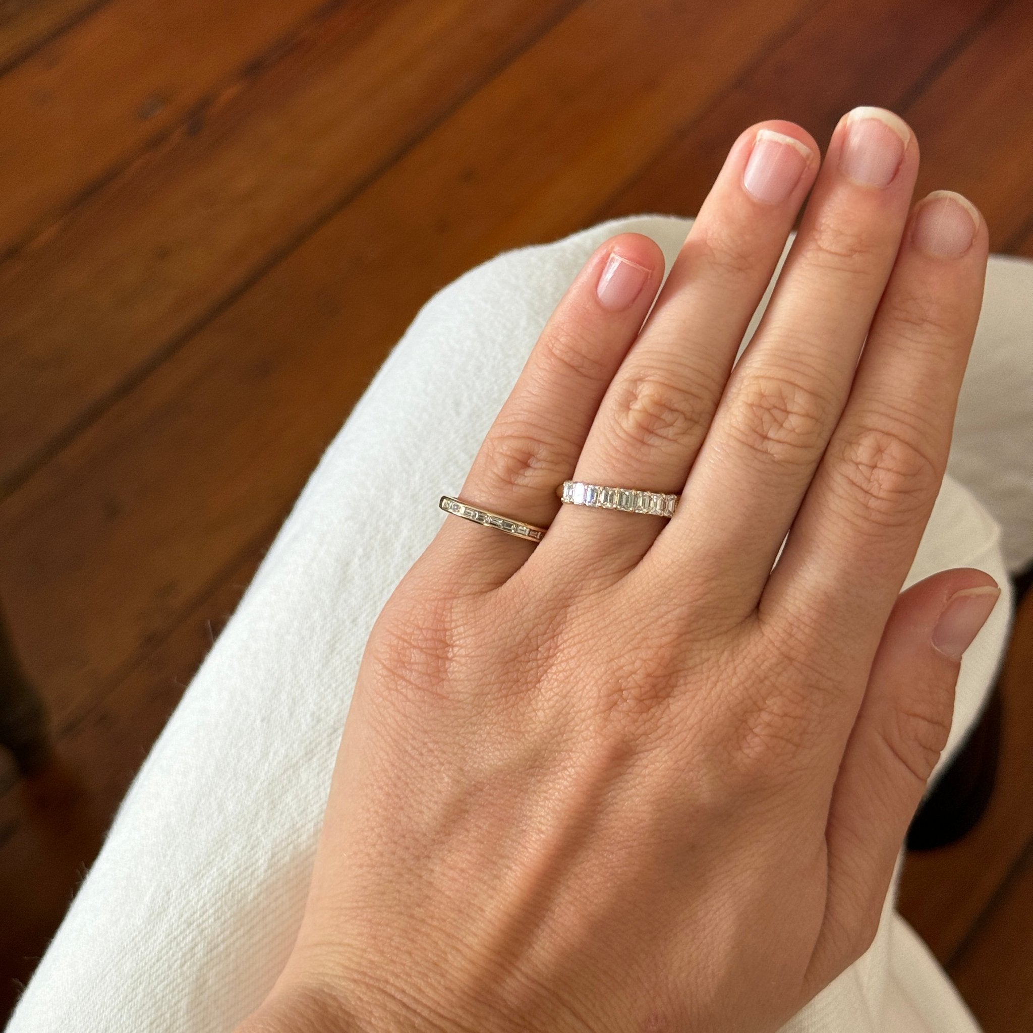 .38ctw Baguette Diamond Channel Set 14K Yellow Gold Halfway Band