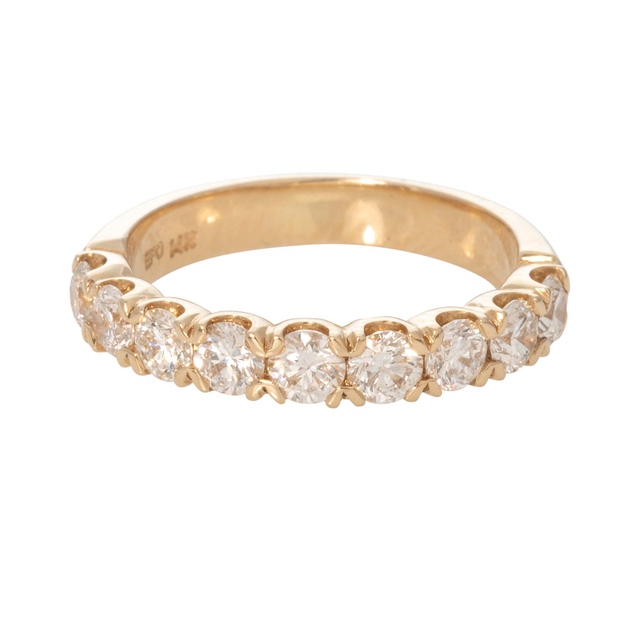 1.15ctw Diamond Pavé 14K Yellow Gold Halfway Band