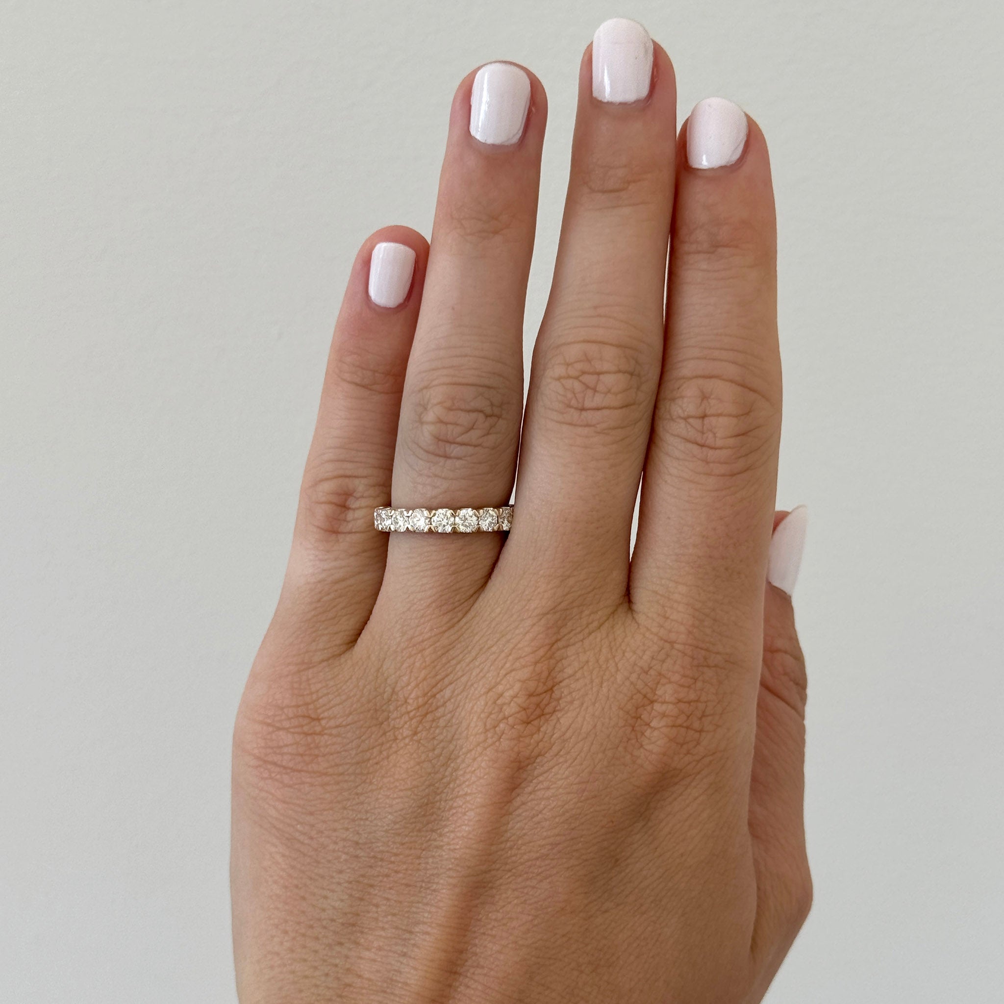 1.15ctw Diamond Pavé 14K Yellow Gold Halfway Band