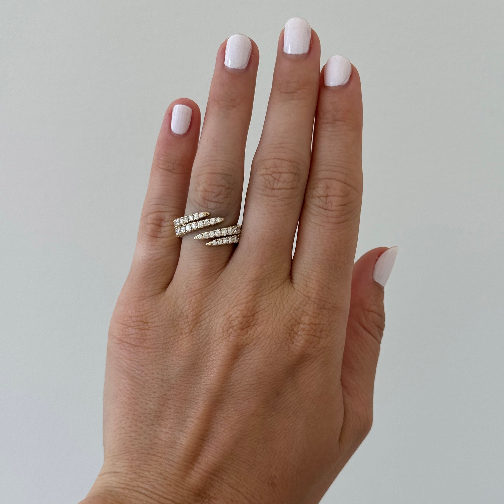 Diamond 14K Yellow Gold Flexible Double Bypass Ring