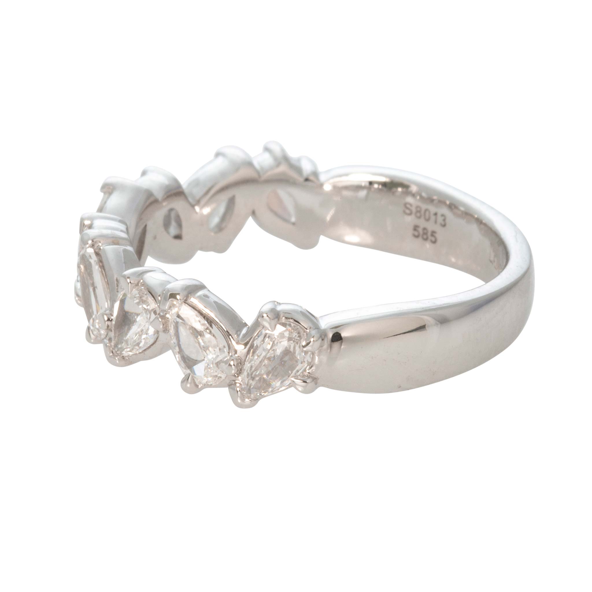 Christopher Designs L’Amour Crisscut Pear Diamond 9-Stone Band