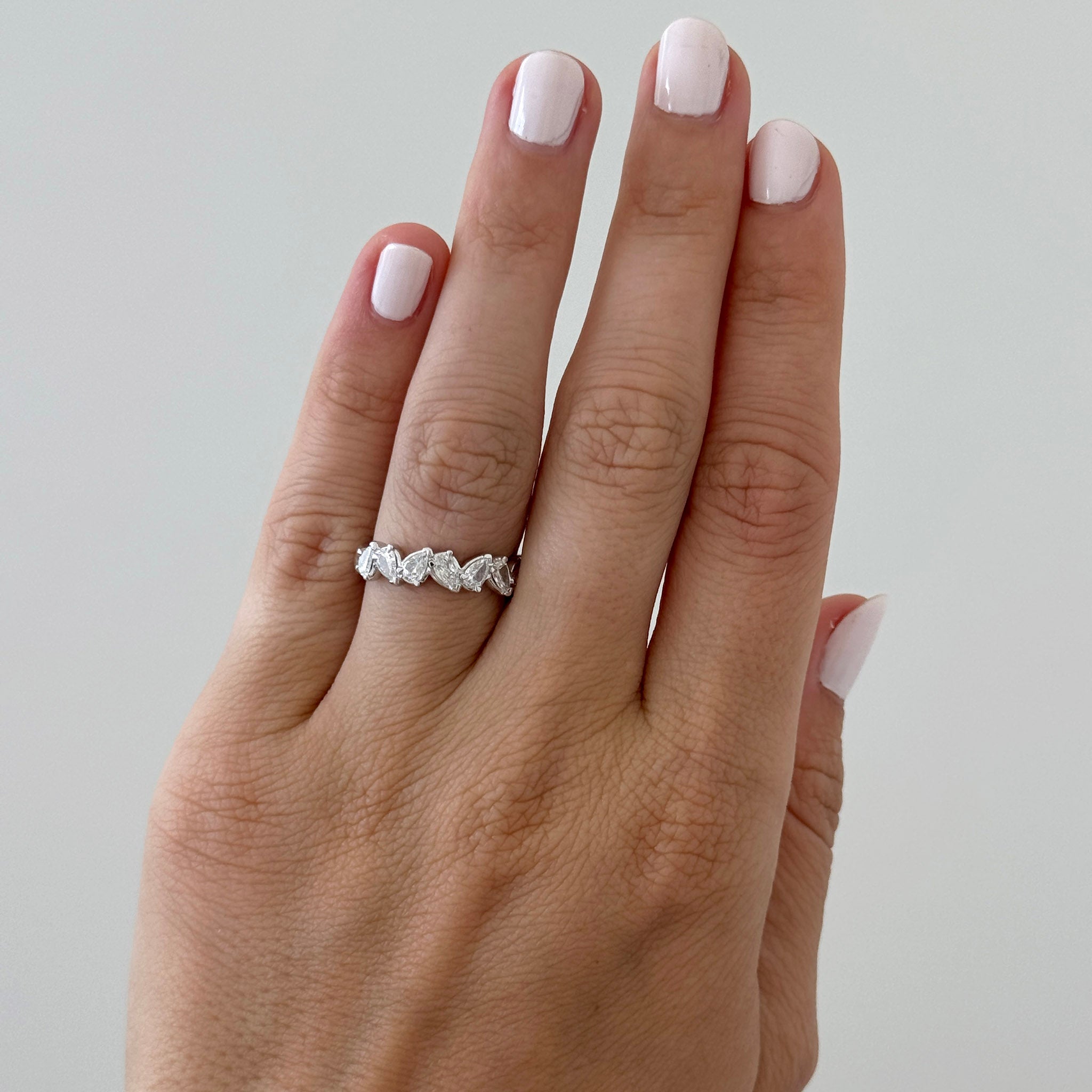 Christopher Designs L’Amour Crisscut Pear Diamond 9-Stone Band